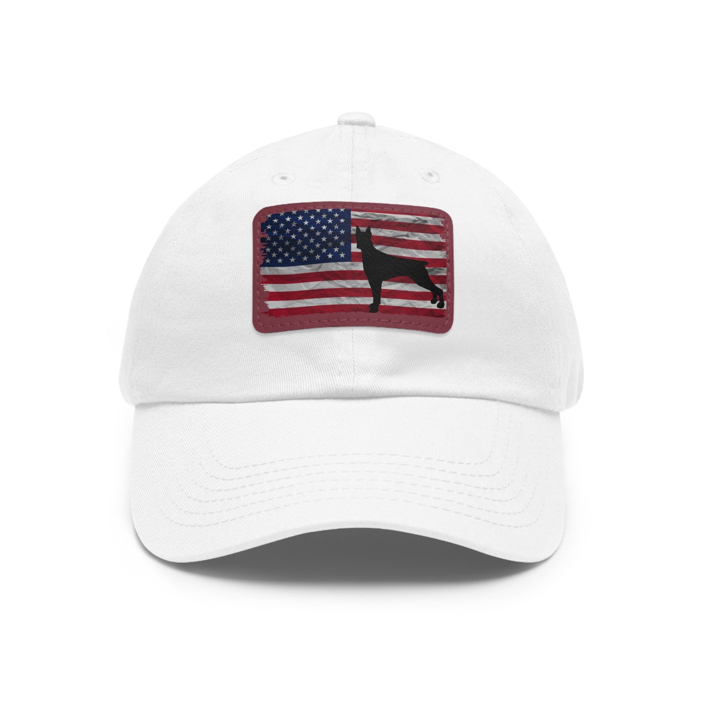 USA 2 Dad Hat with Leather Patch (Rectangle)