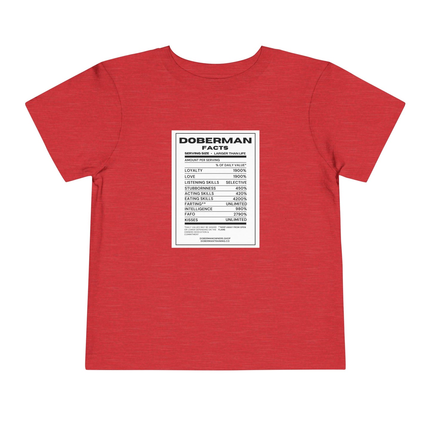 Doberman Facts 1 Toddler Short Sleeve Tee