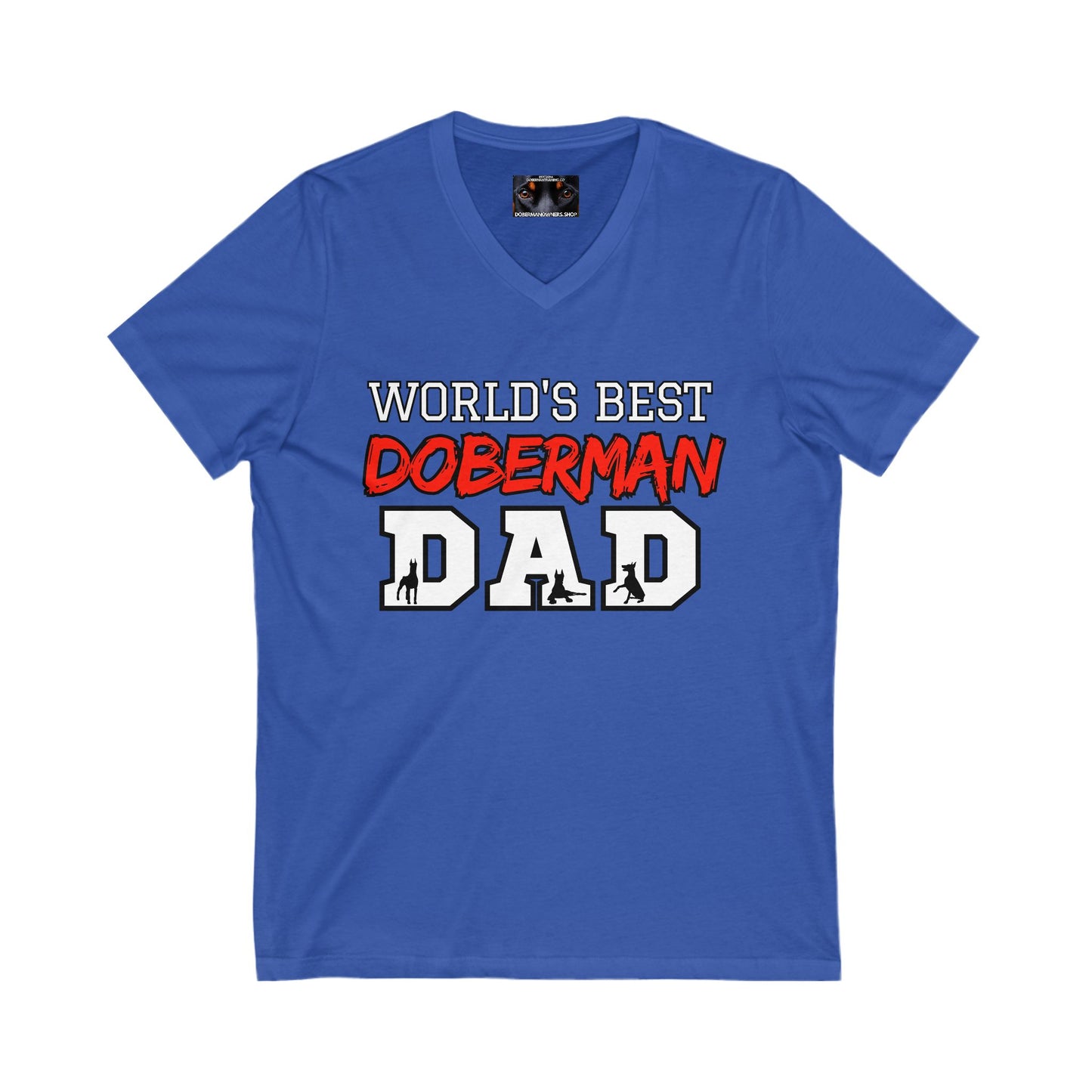 Doberman Dad S1 Private Label Unisex Jersey Short Sleeve V-Neck Tee