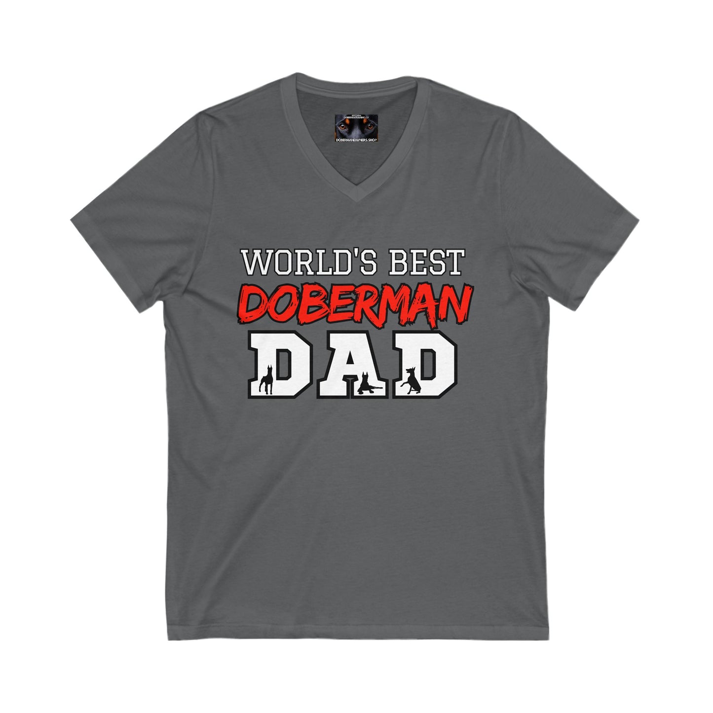 Doberman Dad S1 Private Label Unisex Jersey Short Sleeve V-Neck Tee