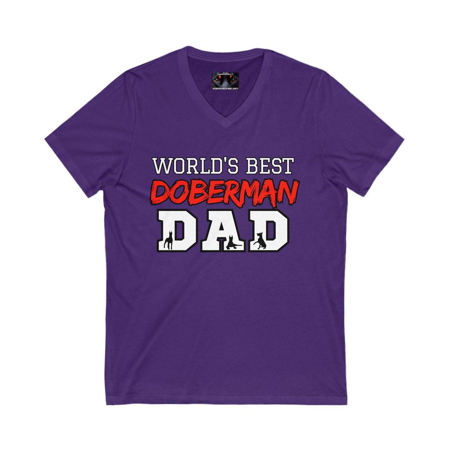 Doberman Dad S1 Private Label Unisex Jersey Short Sleeve V-Neck Tee