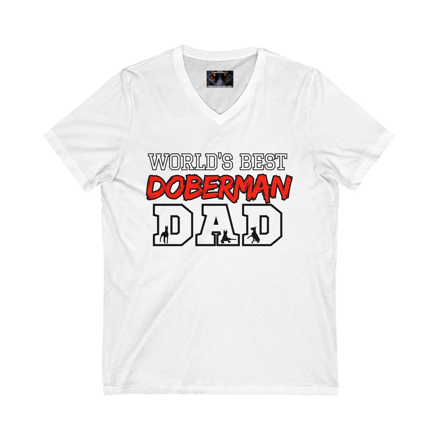 Doberman Dad S1 Private Label Unisex Jersey Short Sleeve V-Neck Tee