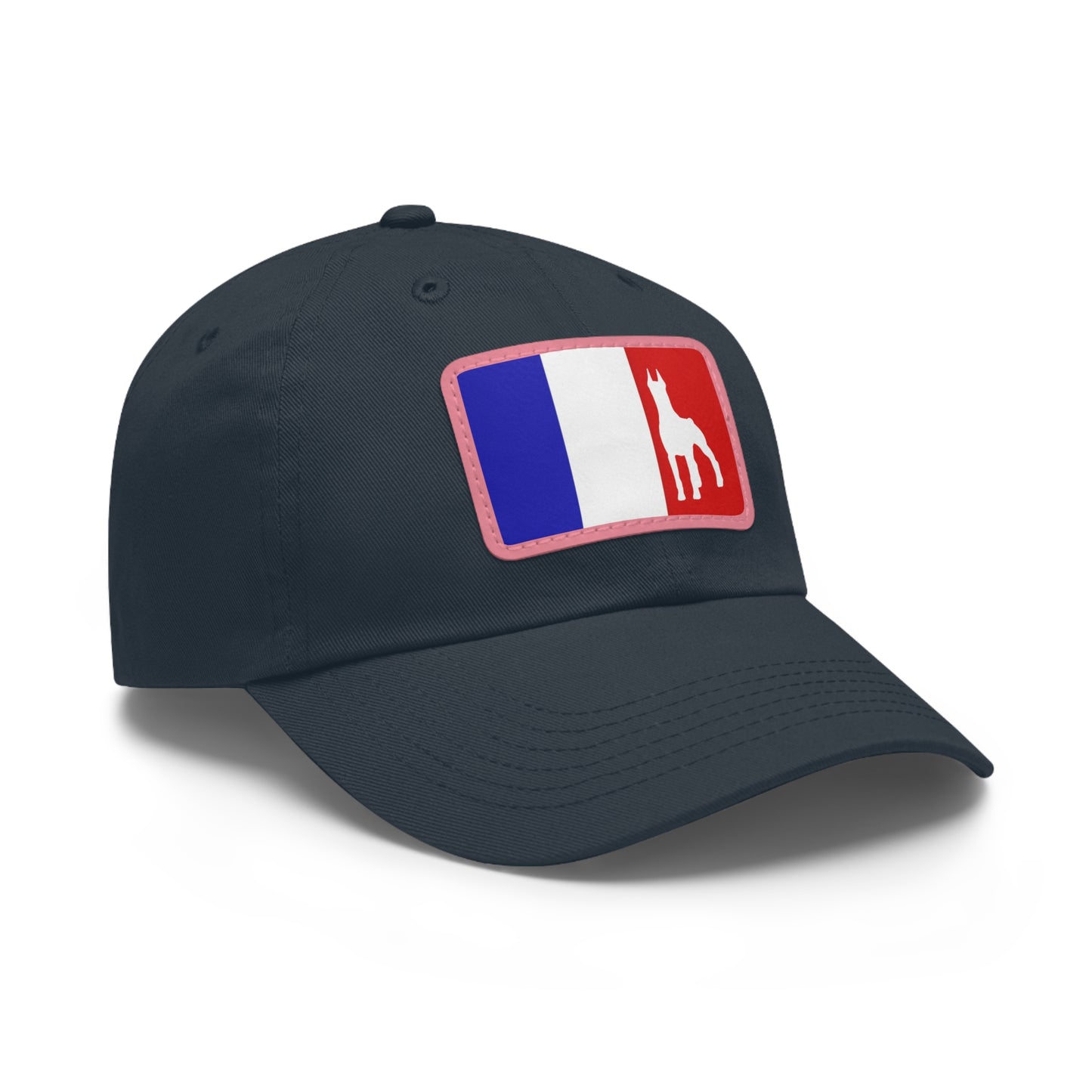 Doberman France Protect 1 Dad Hat with Leather Patch (Rectangle)