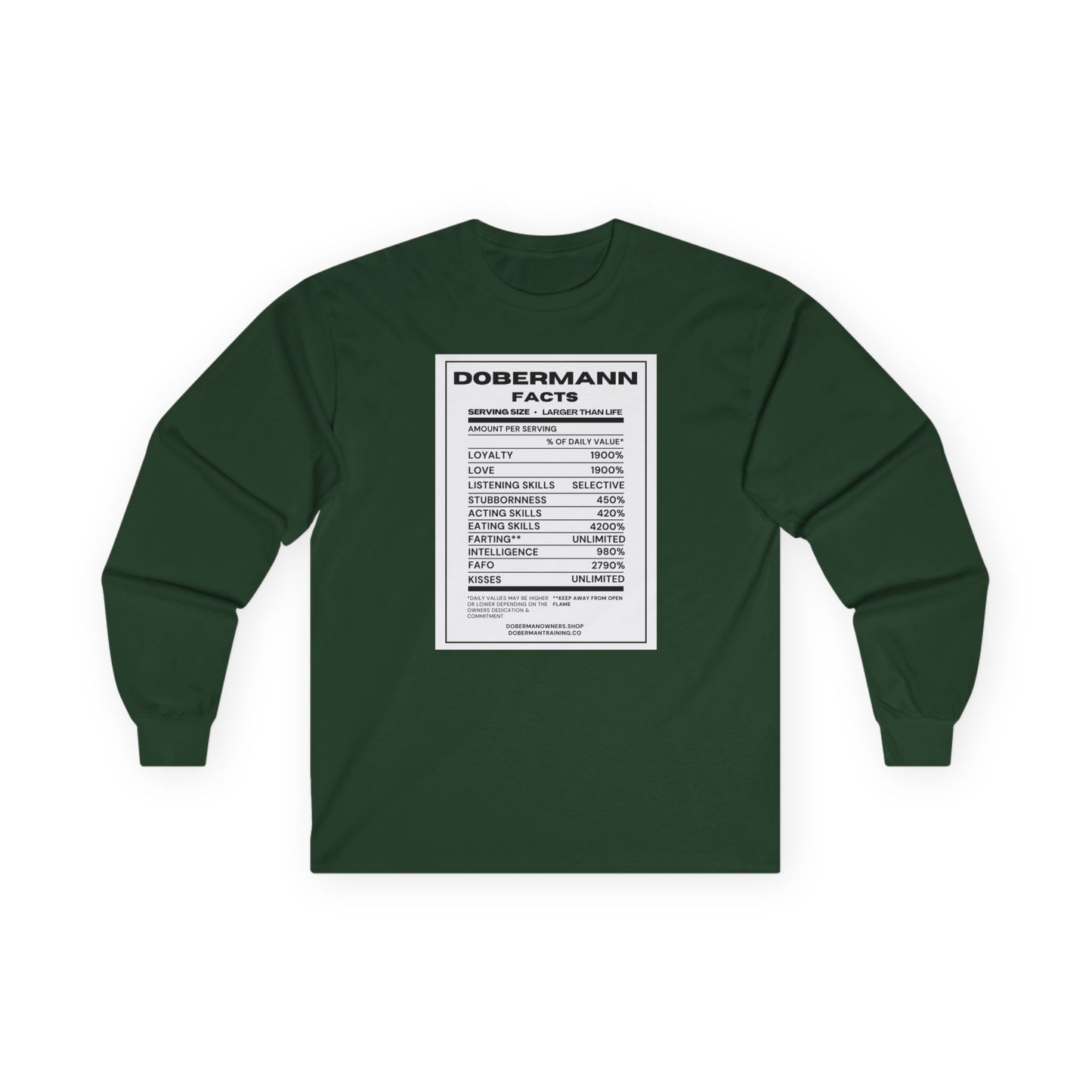 Dobermann Facts 1 Unisex Ultra Cotton Long Sleeve Tee