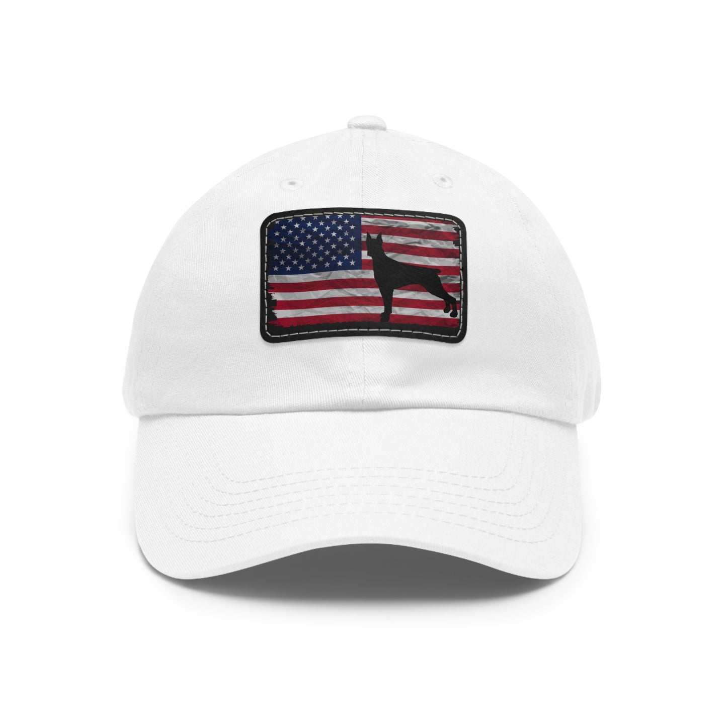 USA 2 Dad Hat with Leather Patch (Rectangle)