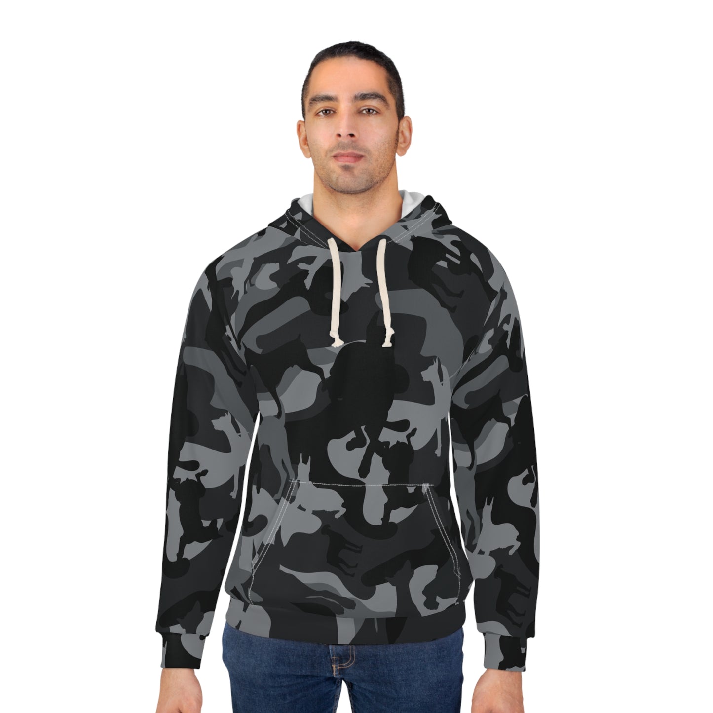 Doberman Camo 11 Unisex Pullover Hoodie (AOP)
