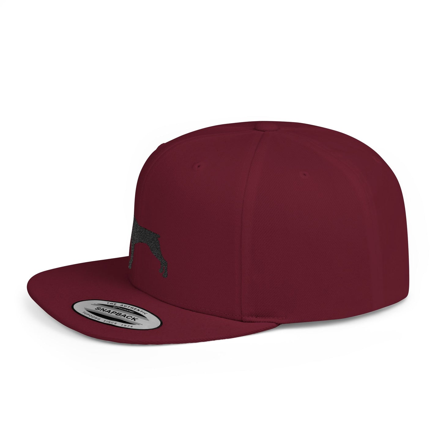 Custom Dog Silhouette Flat Bill Snapback Cap - Stylish Pet Lover Hat