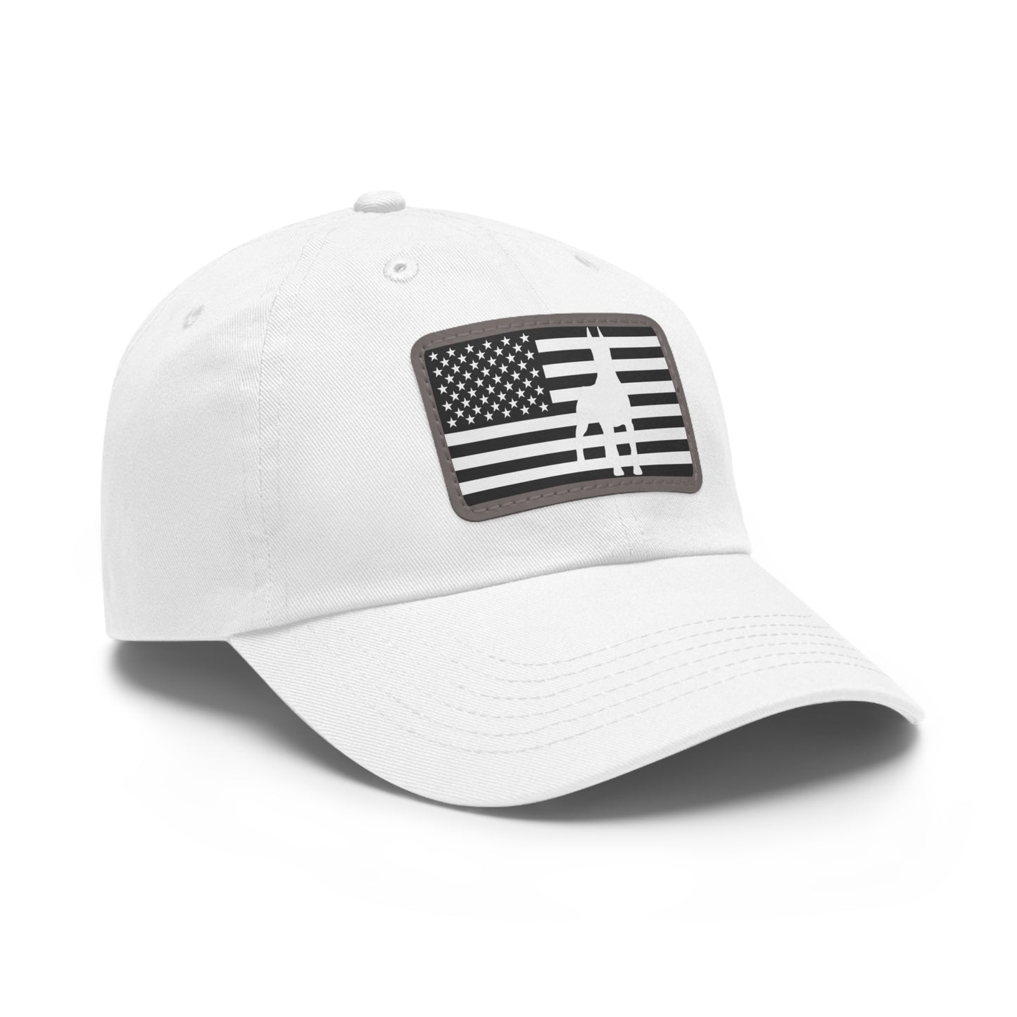 Doberman Protect 1 Dad Hat with Leather Patch (Rectangle)