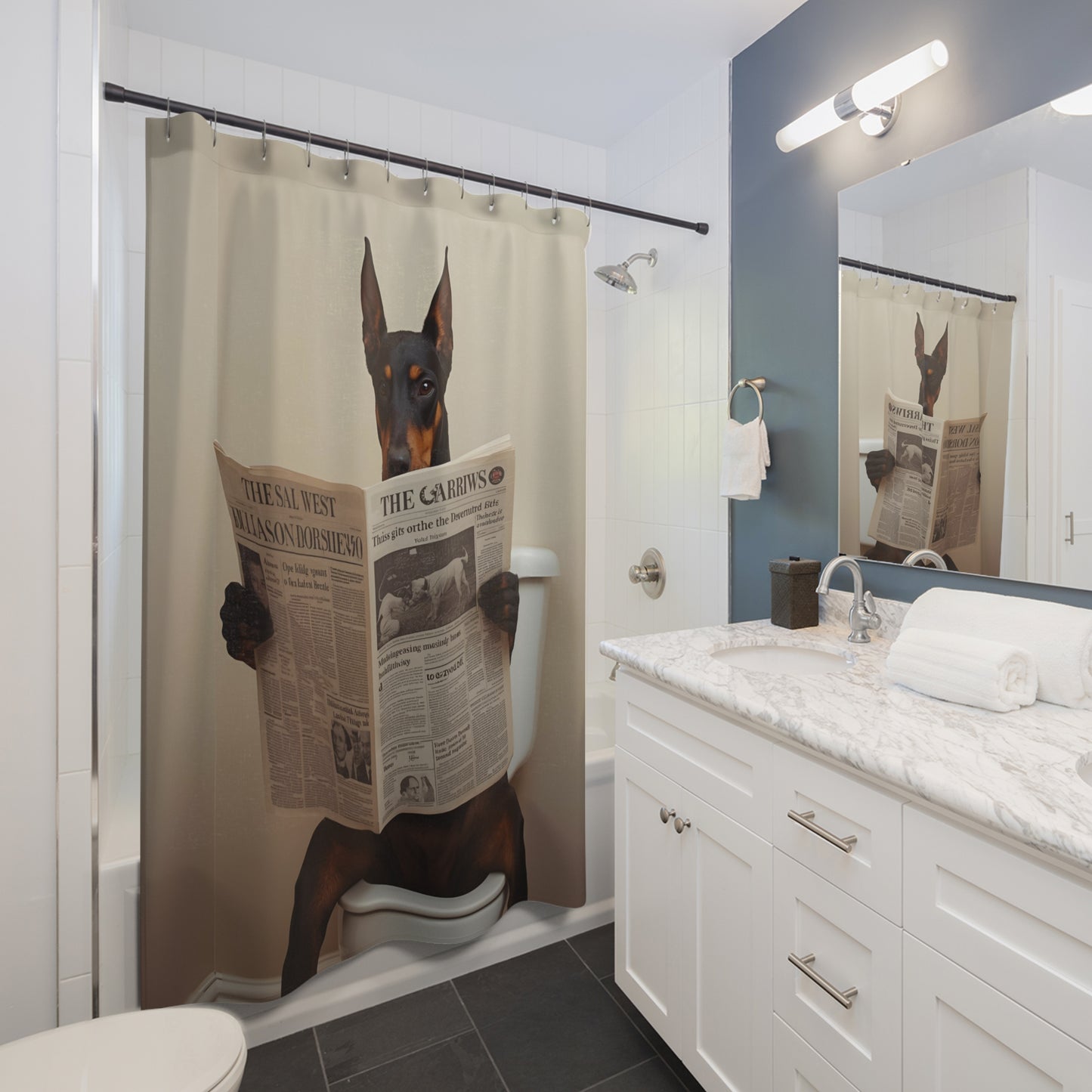 Doberman Shower Curtain 2 ( custom orders available)