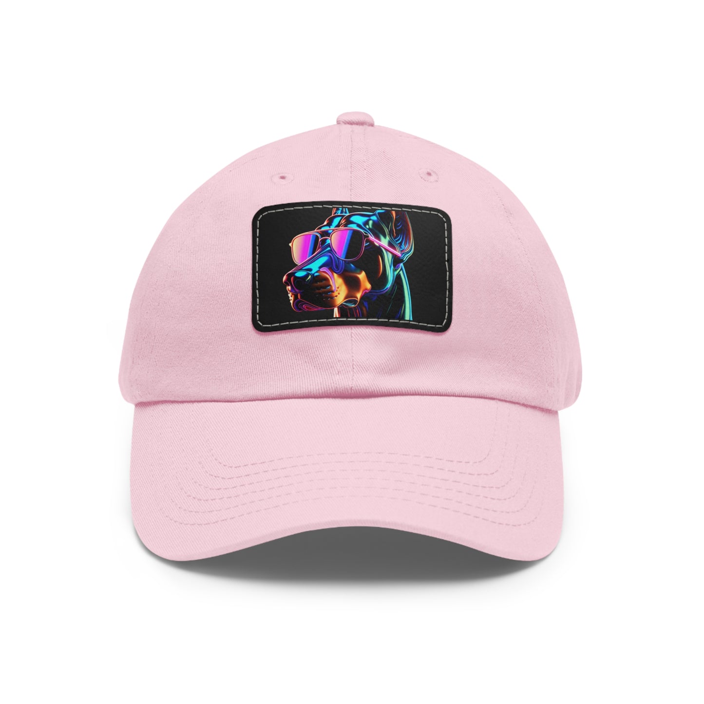 Doberman Stunna 1 Dad Hat with Leather Patch (Rectangle)