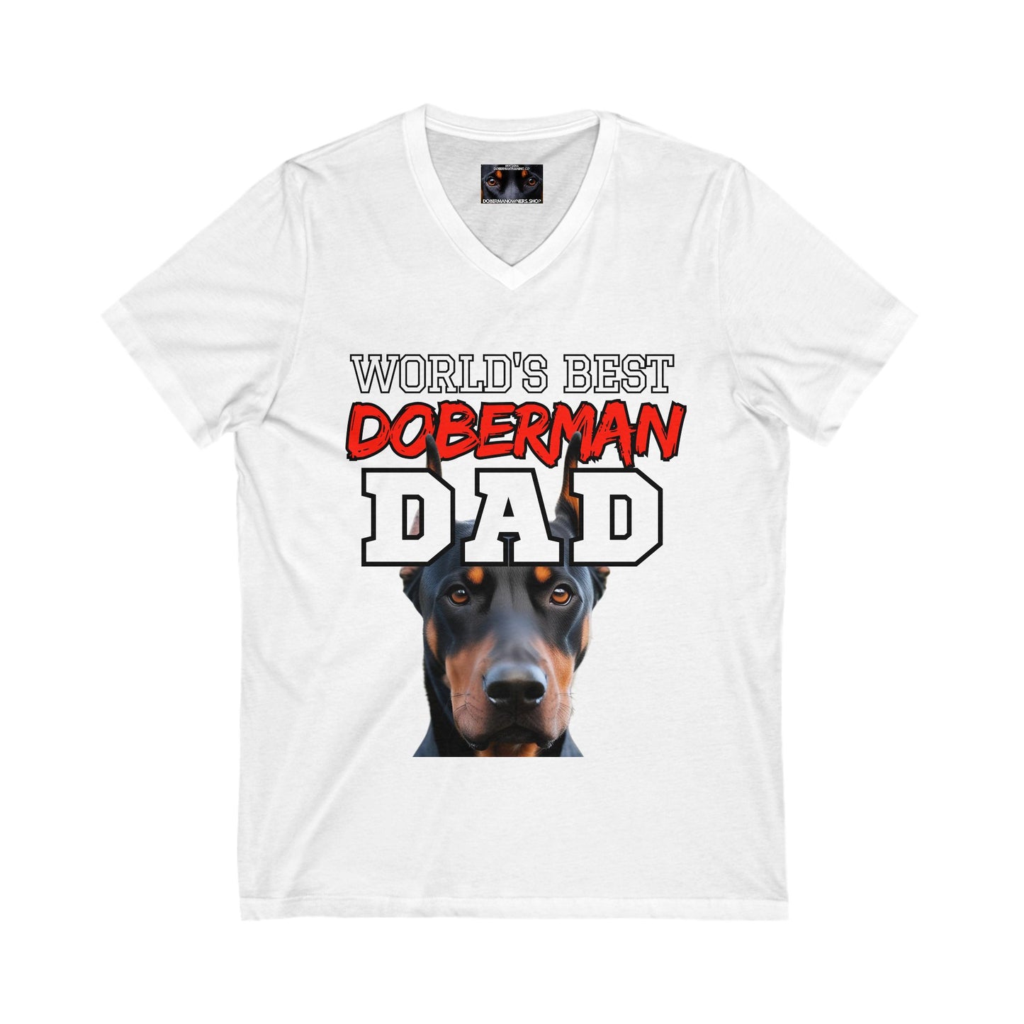 Doberman Dad S2 Private Label Unisex Jersey Short Sleeve V-Neck Tee