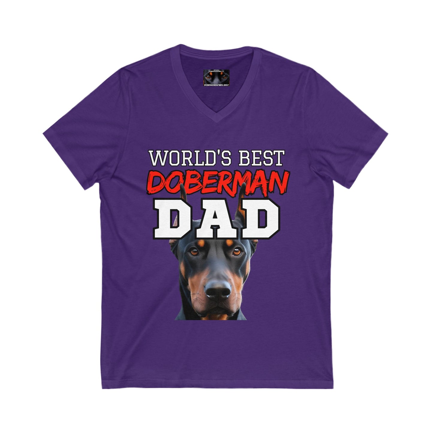 Doberman Dad S2 Private Label Unisex Jersey Short Sleeve V-Neck Tee