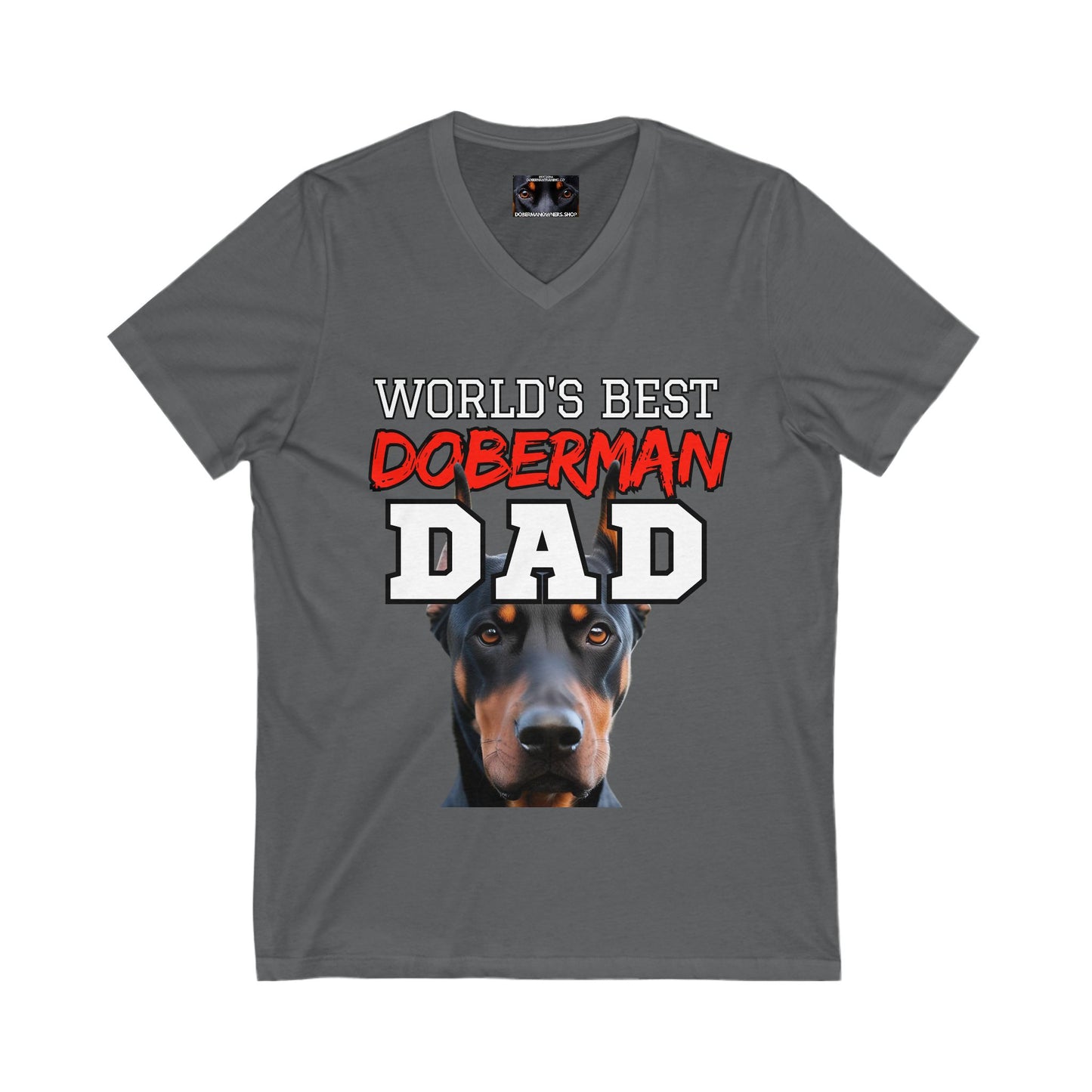 Doberman Dad S2 Private Label Unisex Jersey Short Sleeve V-Neck Tee