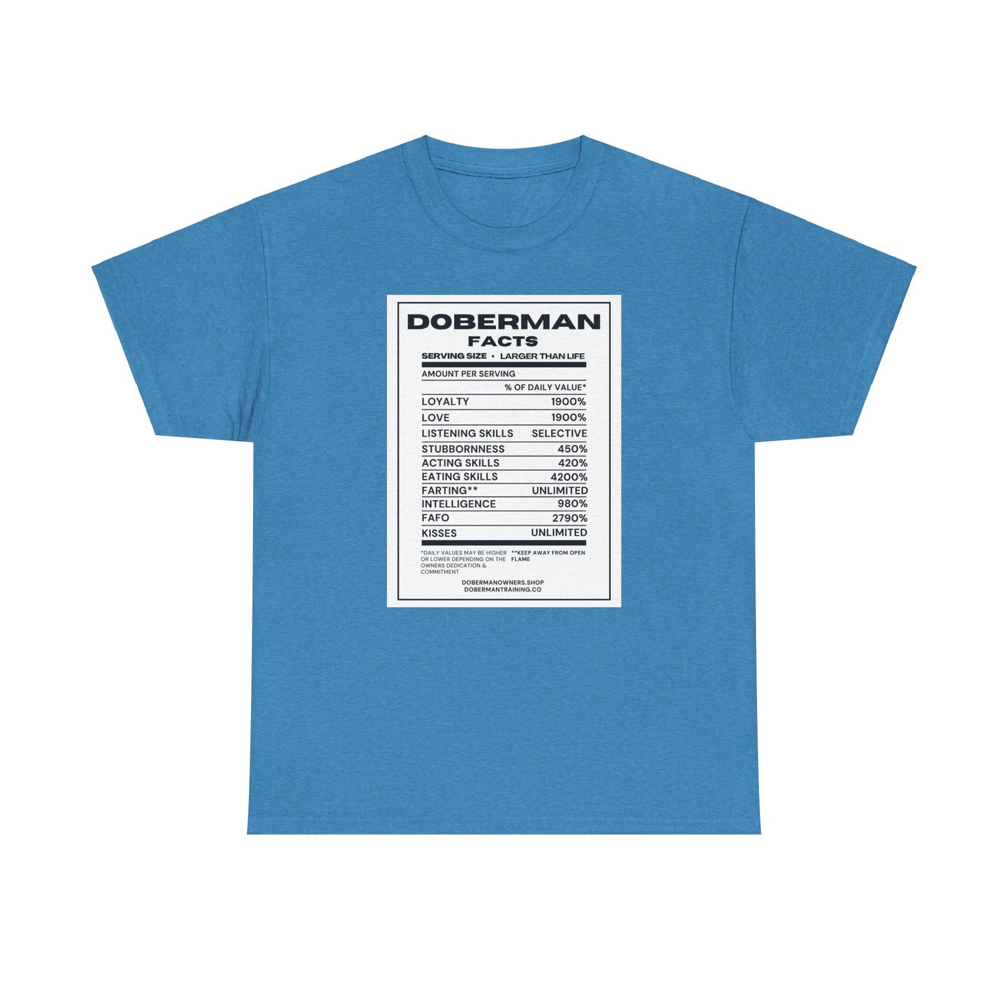 Doberman Facts 1 Unisex Heavy Cotton Tee