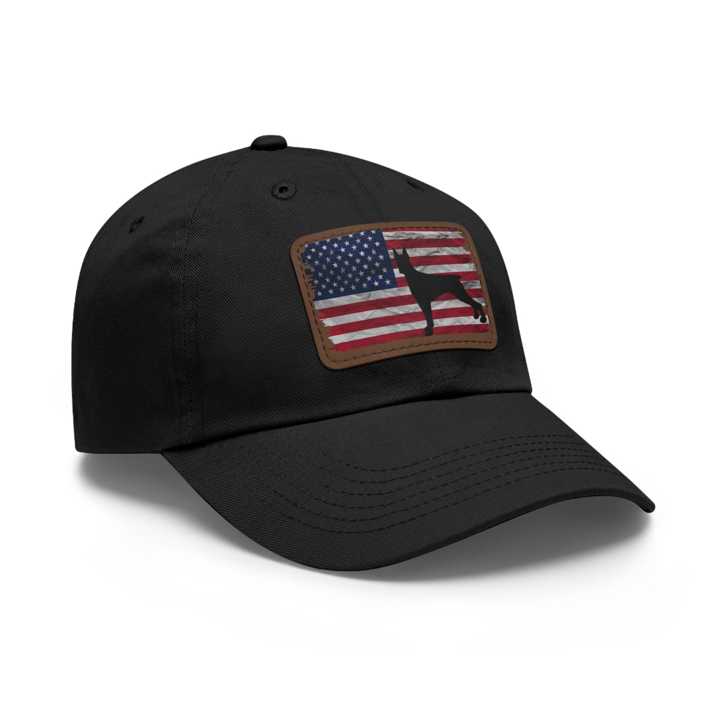 USA 2 Dad Hat with Leather Patch (Rectangle)