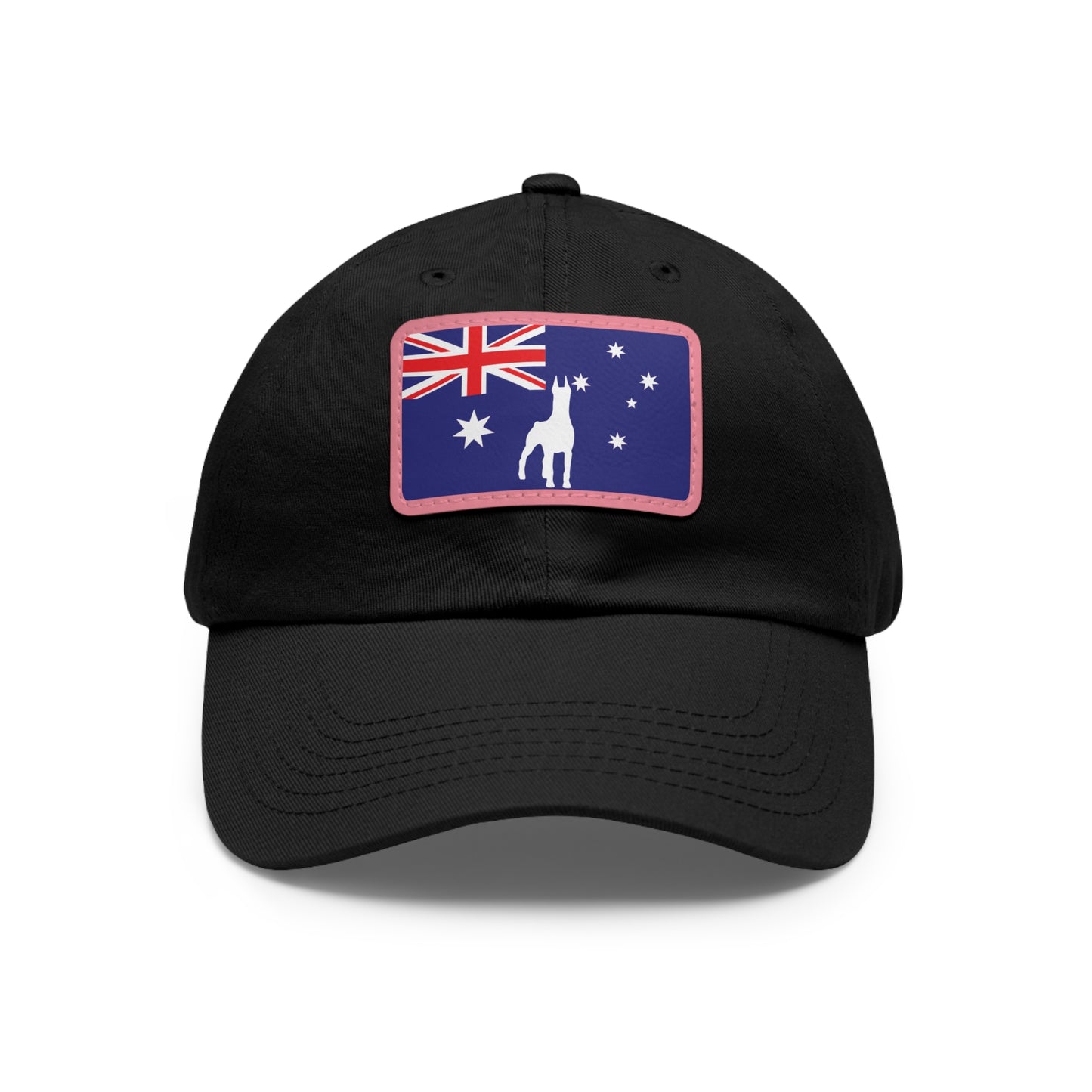 Doberman Australia Protect 1 Dad Hat with Leather Patch (Rectangle)