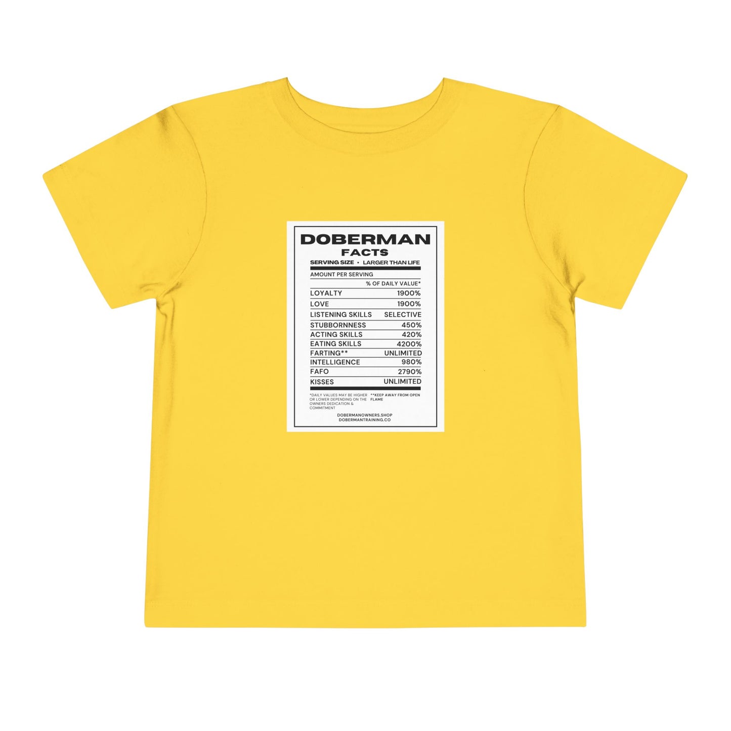 Doberman Facts 1 Toddler Short Sleeve Tee
