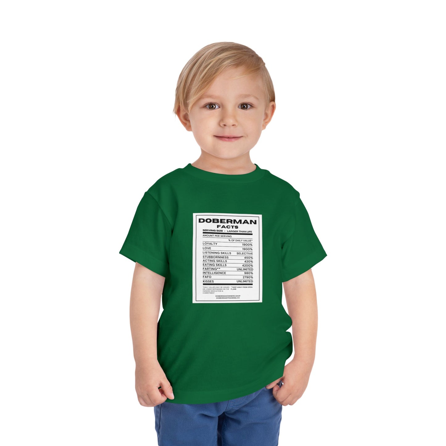 Doberman Facts 1 Toddler Short Sleeve Tee