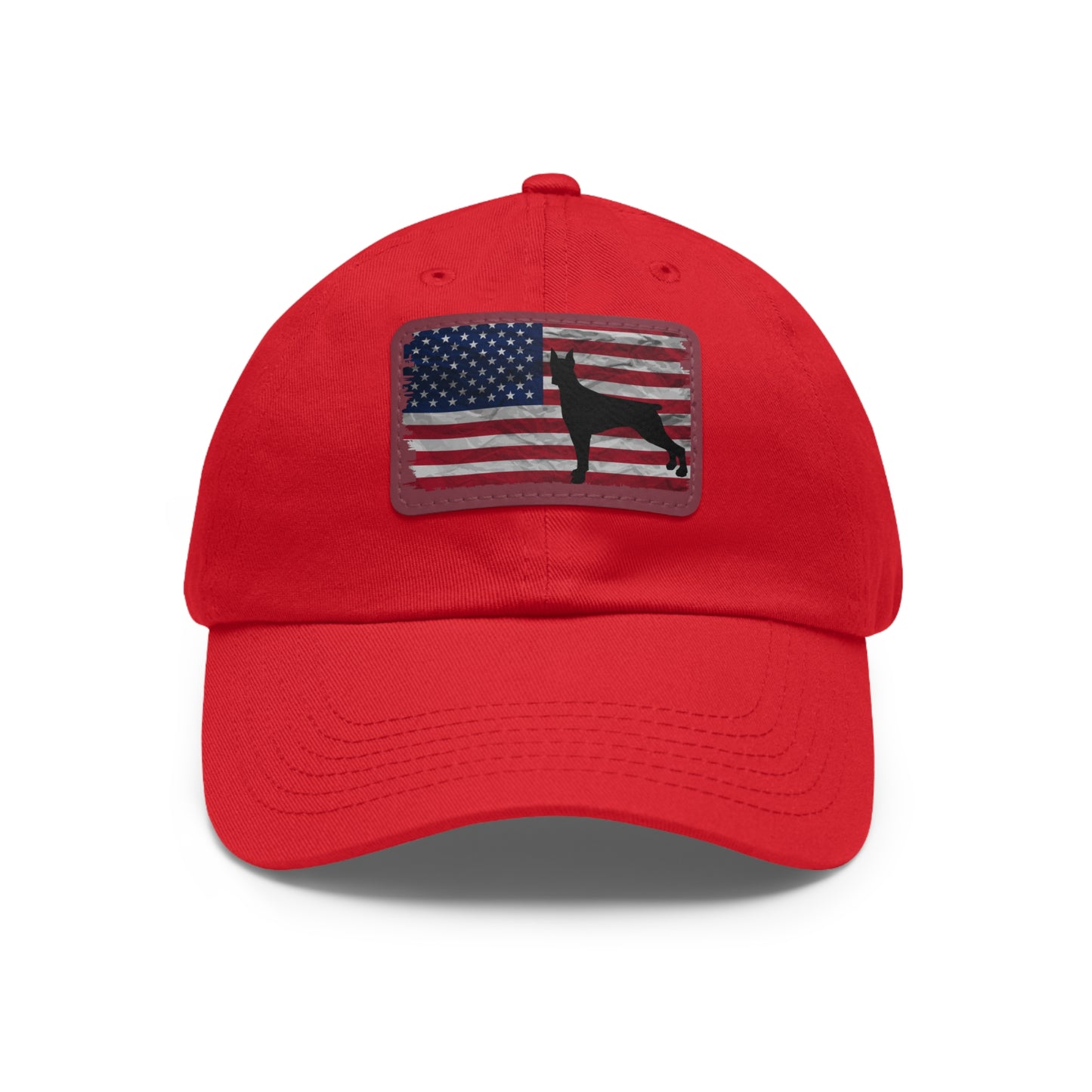 USA 2 Dad Hat with Leather Patch (Rectangle)