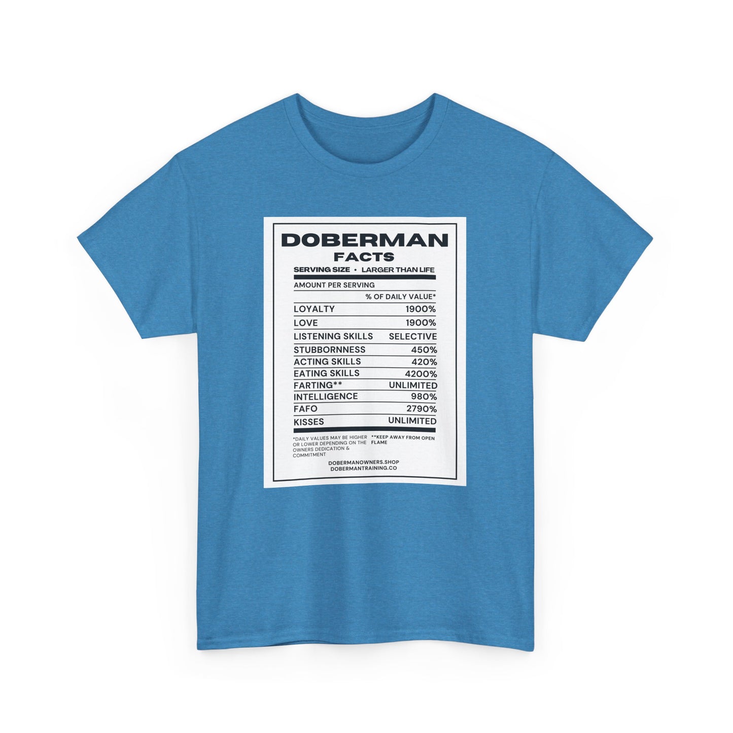 Doberman Facts 1 Unisex Heavy Cotton Tee