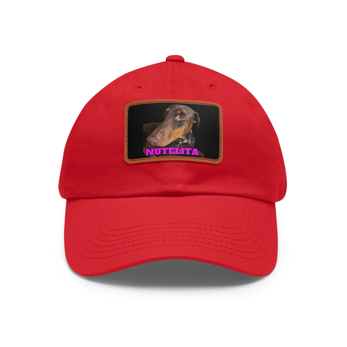 Custom Picture & Text Dad Hat with Leather Patch (Rectangle)