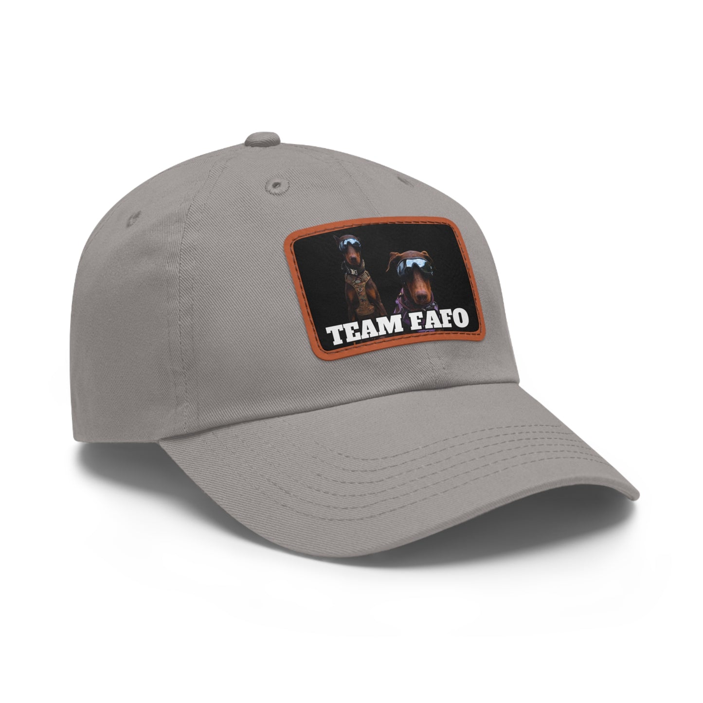 Custom Picture & Text Dad Hat with Leather Patch (Rectangle)