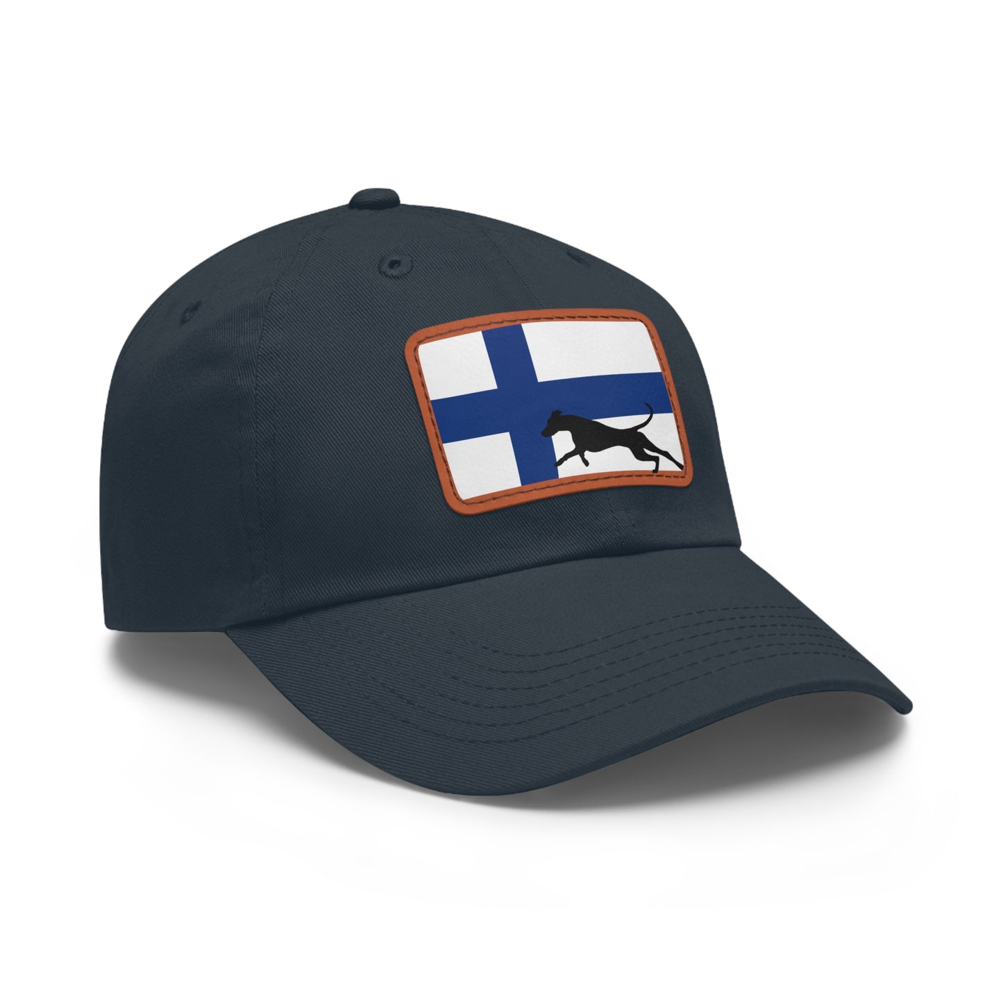 Doberman Protect Finland 2 Dad Hat with Leather Patch (Rectangle)
