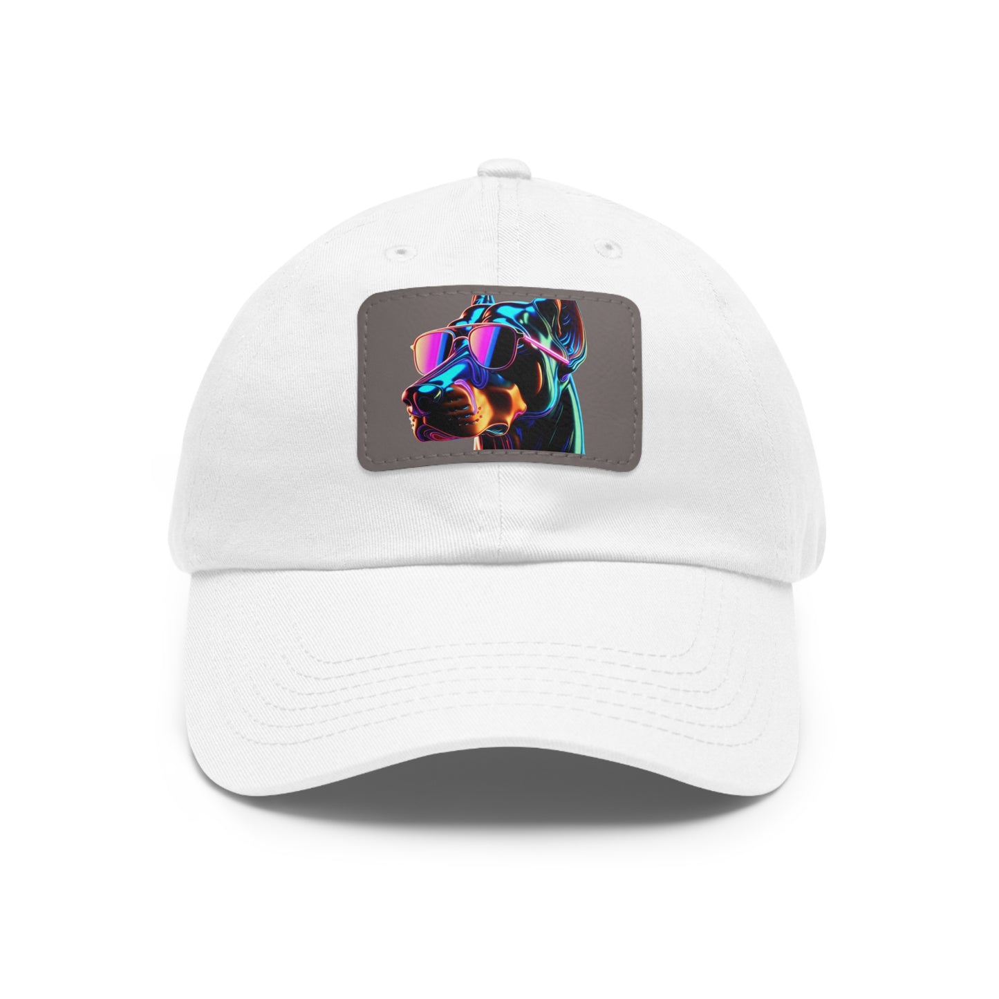Doberman Stunna 1 Dad Hat with Leather Patch (Rectangle)