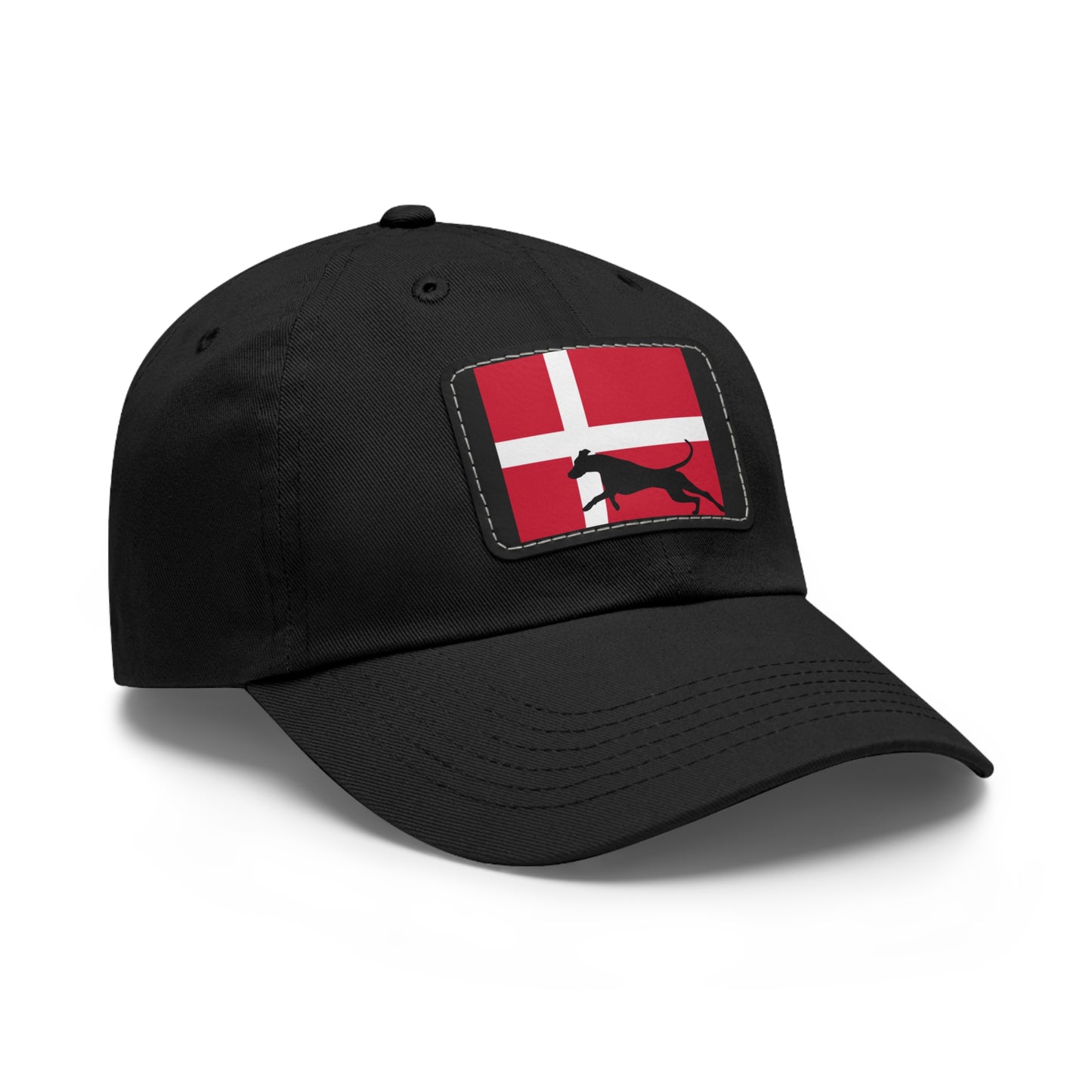 Doberman Denmark Protect 1 Dad Hat with Leather Patch (Rectangle)