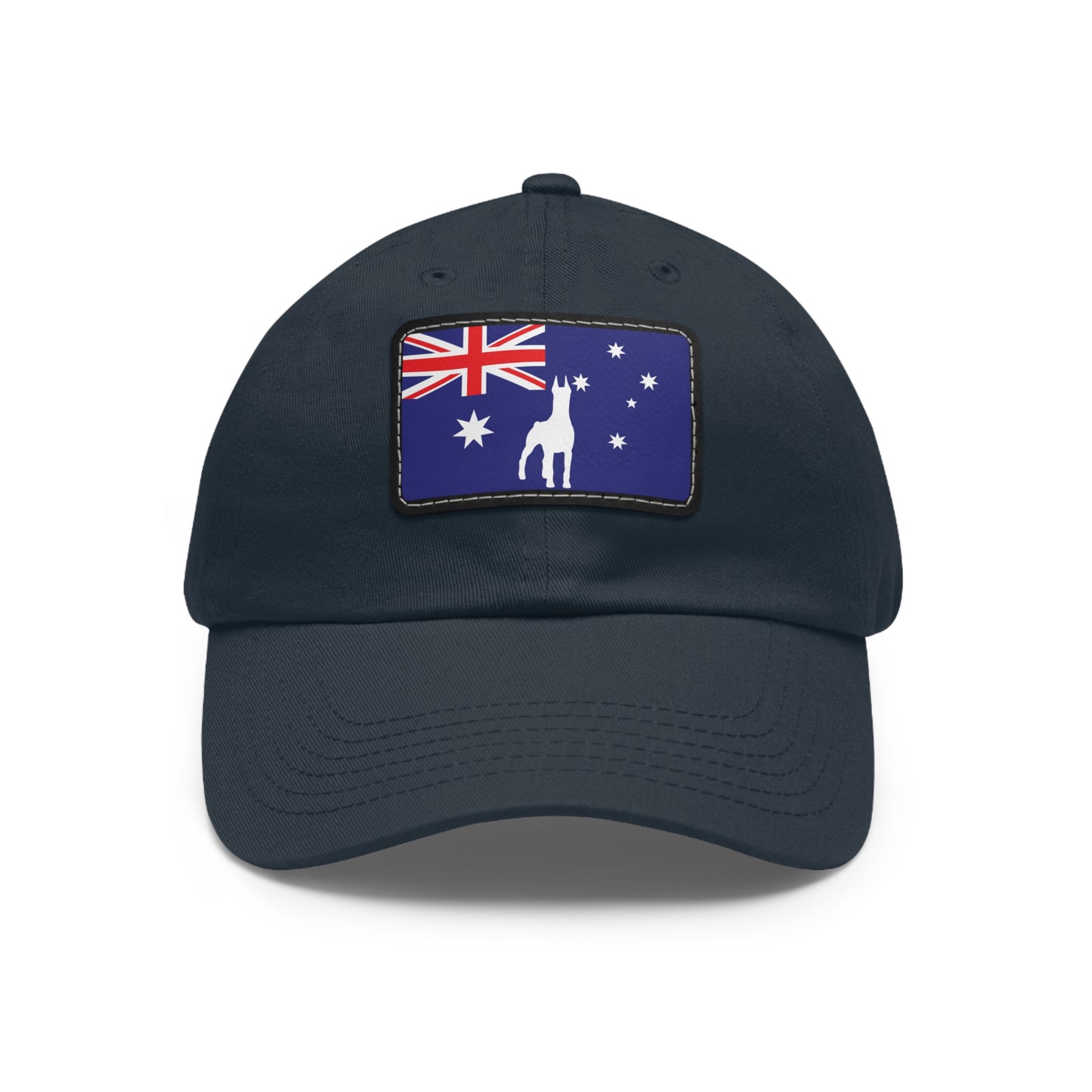 Doberman Australia Protect 1 Dad Hat with Leather Patch (Rectangle)