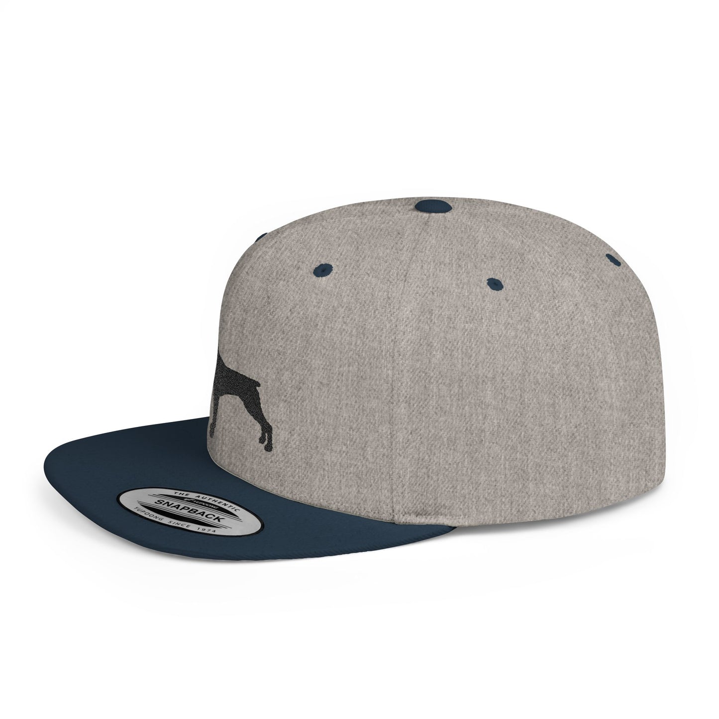 Custom Dog Silhouette Flat Bill Snapback Cap - Stylish Pet Lover Hat