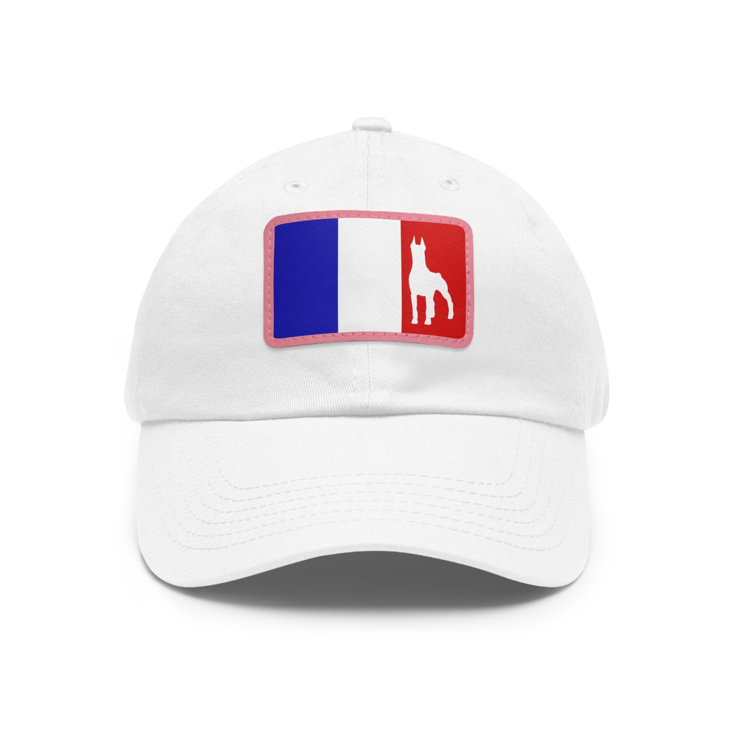 Doberman France Protect 1 Dad Hat with Leather Patch (Rectangle)