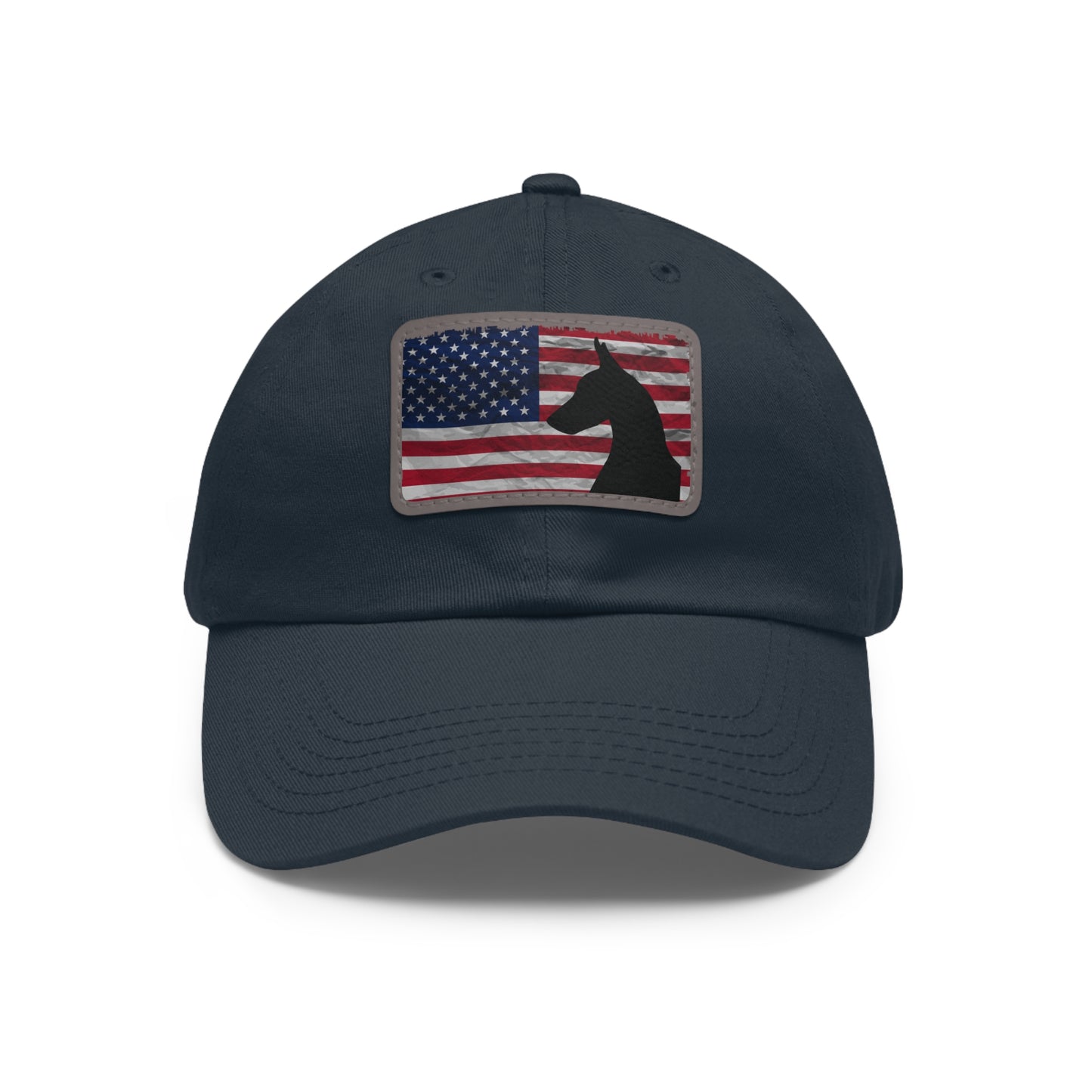 USA 1 Dad Hat with Leather Patch (Rectangle)