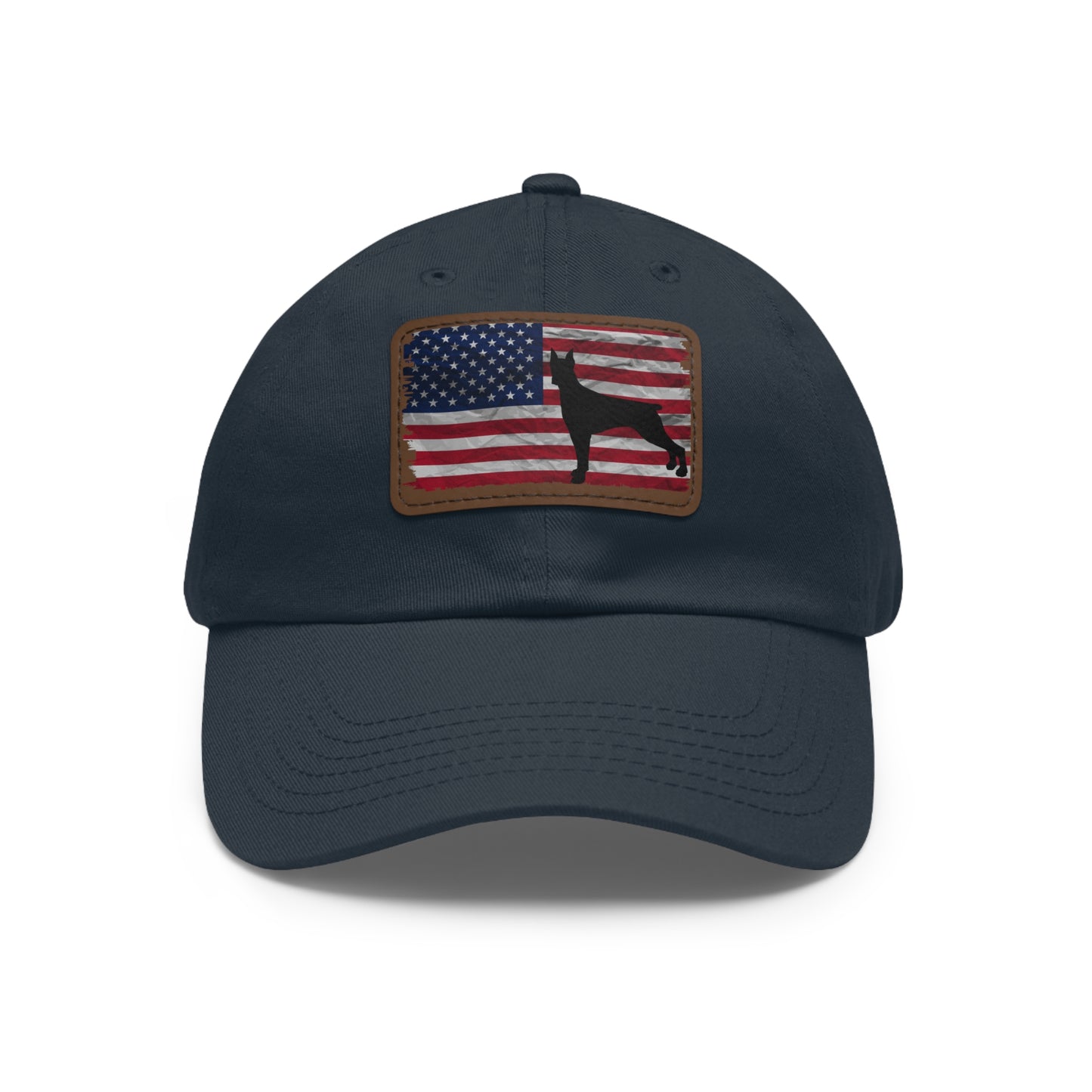 USA 2 Dad Hat with Leather Patch (Rectangle)