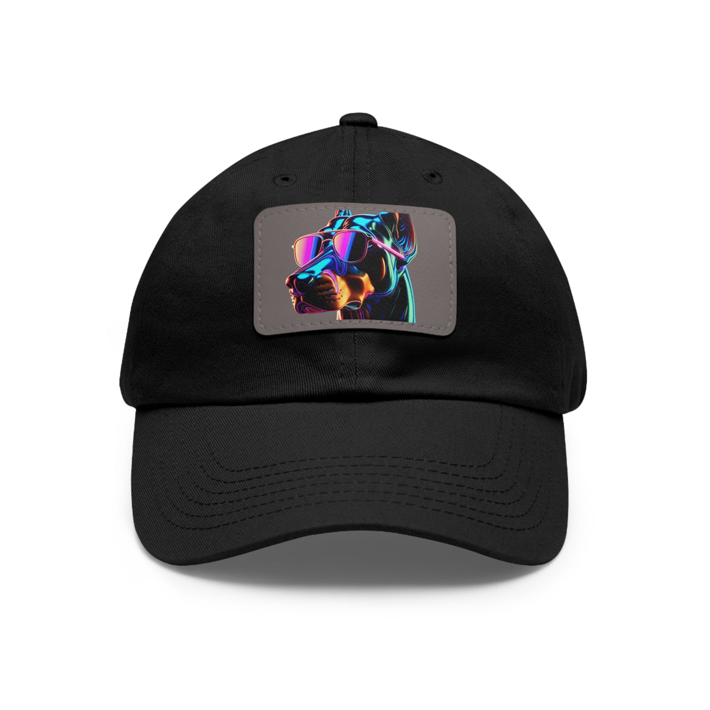 Doberman Stunna 1 Dad Hat with Leather Patch (Rectangle)