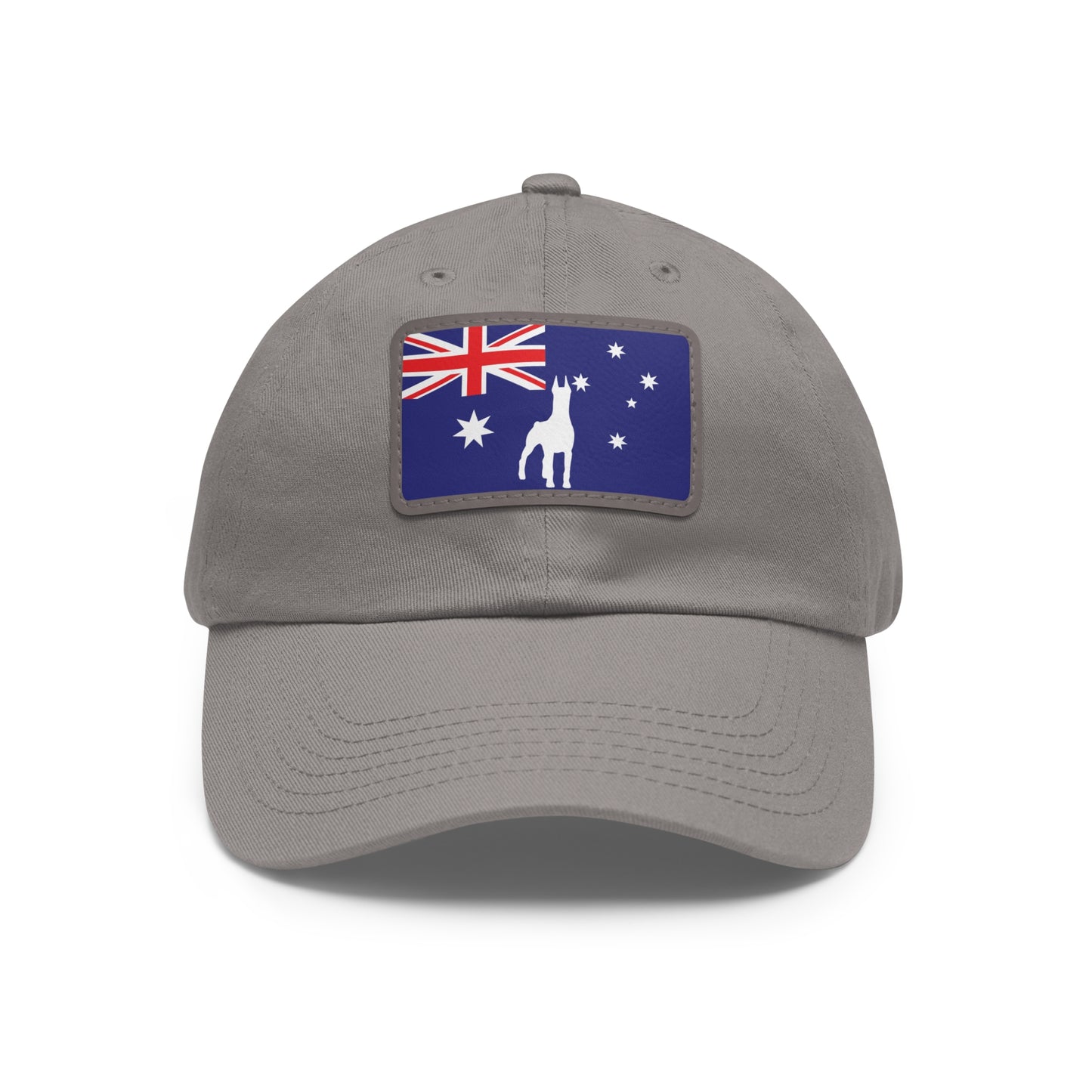 Doberman Australia Protect 1 Dad Hat with Leather Patch (Rectangle)