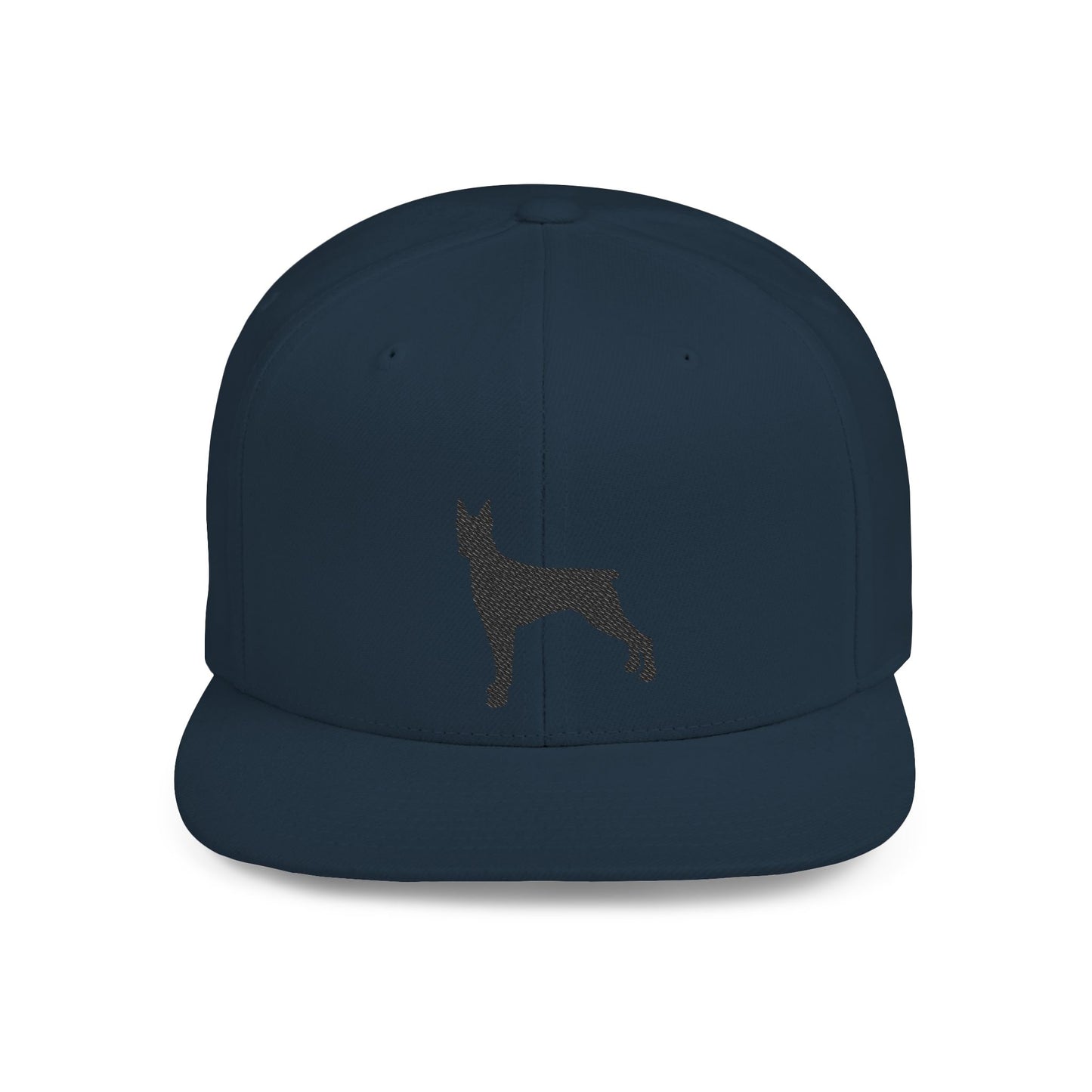 Custom Dog Silhouette Flat Bill Snapback Cap - Stylish Pet Lover Hat