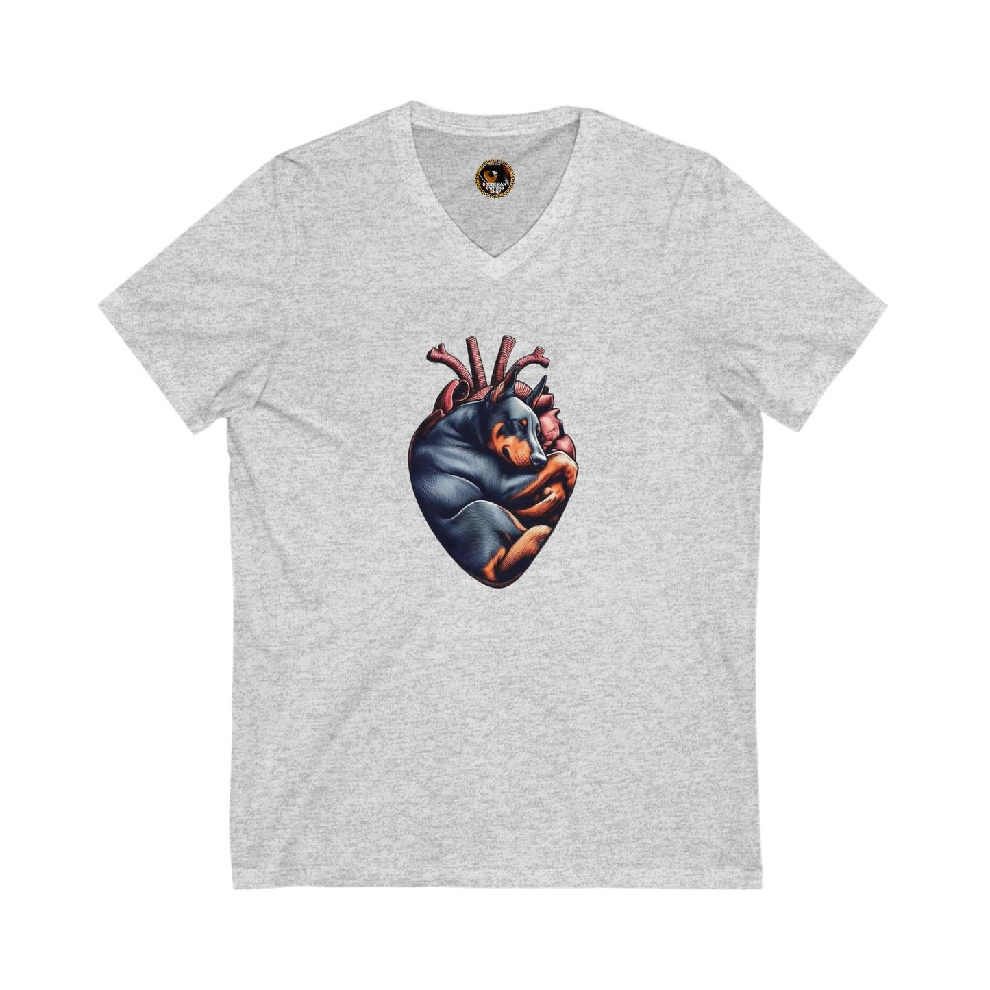 DTT Dobie Heart 1 Private Label Unisex Jersey Short Sleeve V-Neck Tee