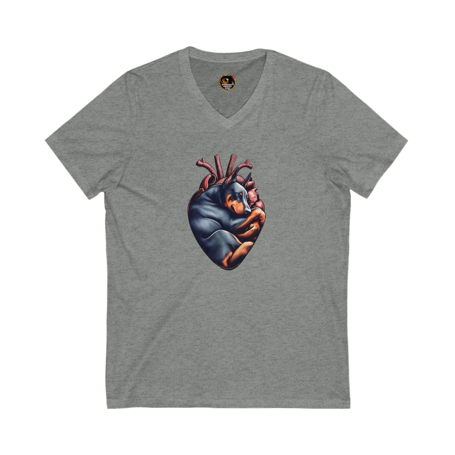 DTT Dobie Heart 1 Private Label Unisex Jersey Short Sleeve V-Neck Tee