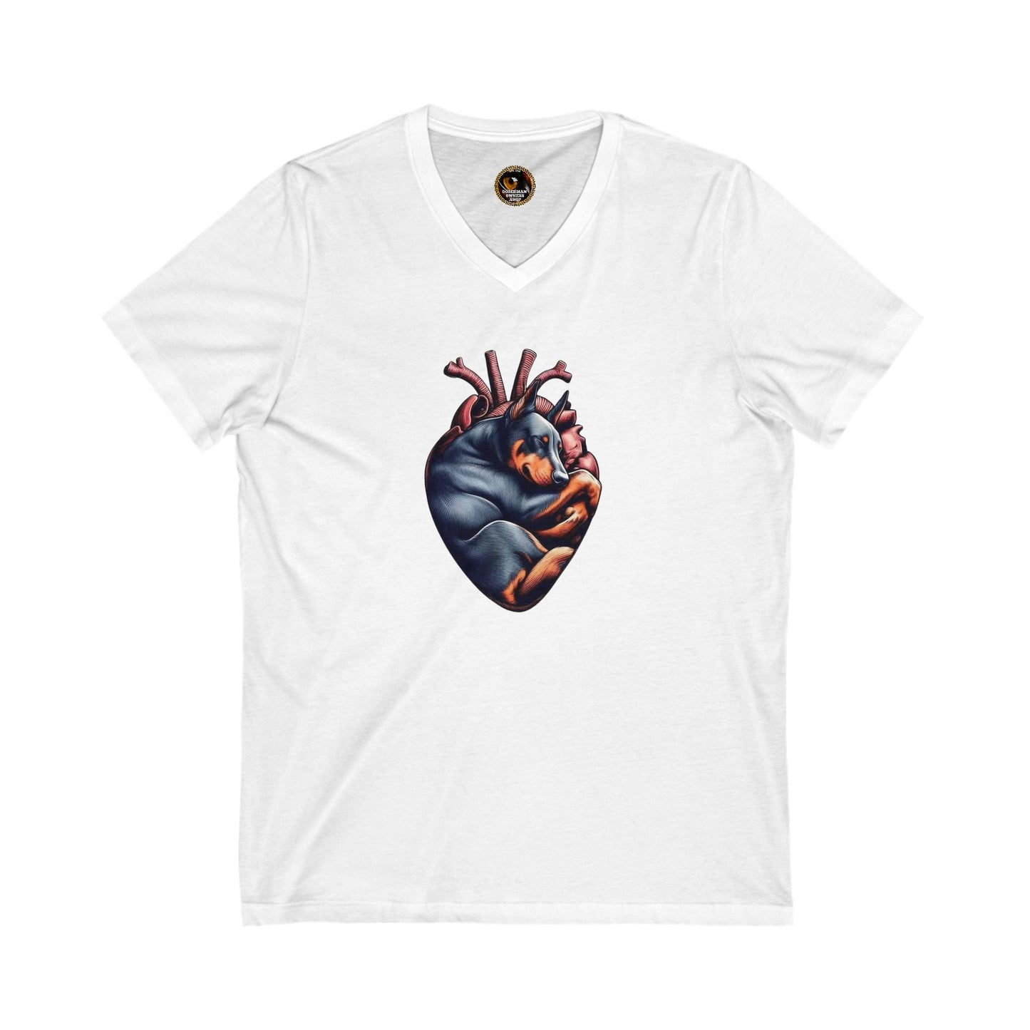 DTT Dobie Heart 1 Private Label Unisex Jersey Short Sleeve V-Neck Tee