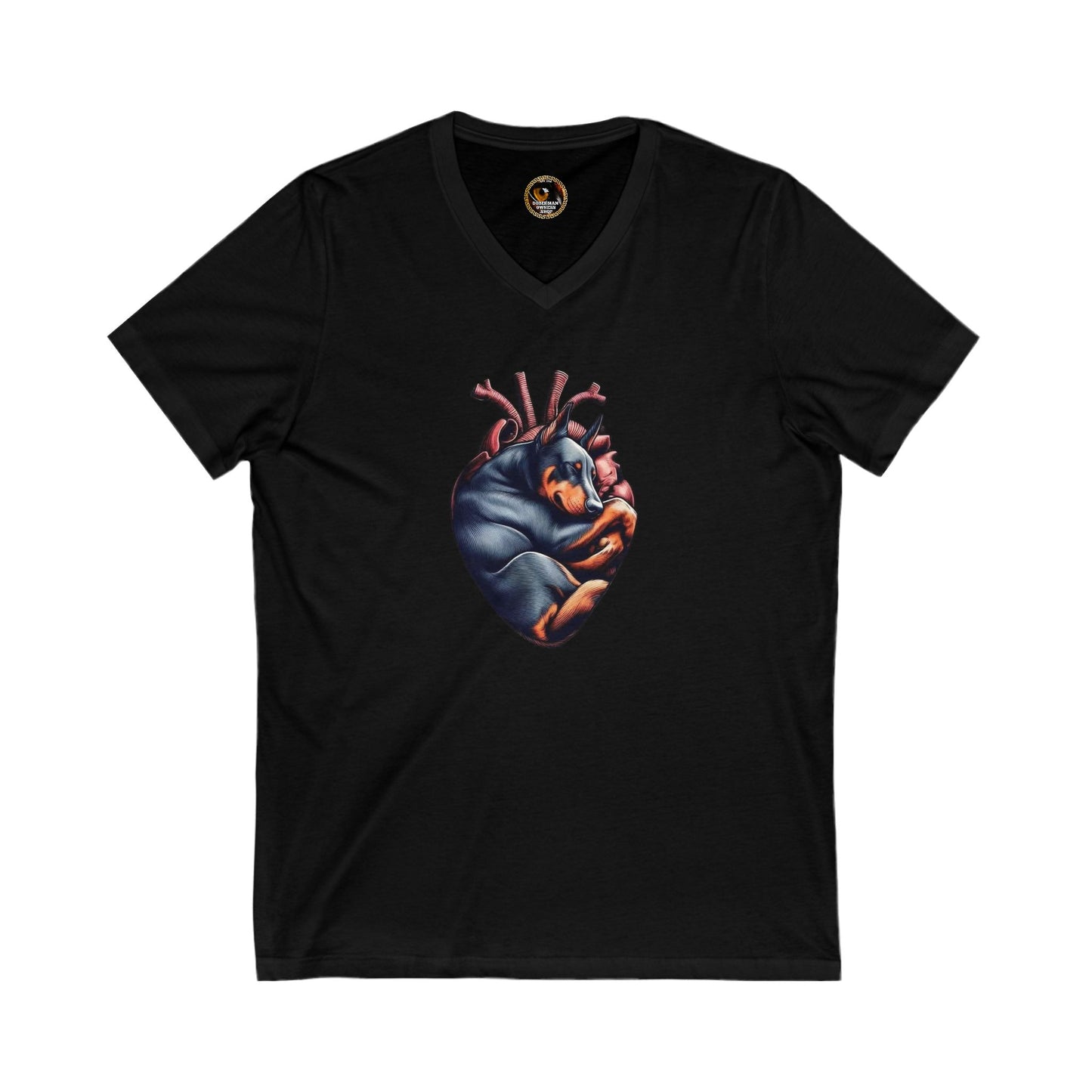 DTT Dobie Heart 1 Private Label Unisex Jersey Short Sleeve V-Neck Tee