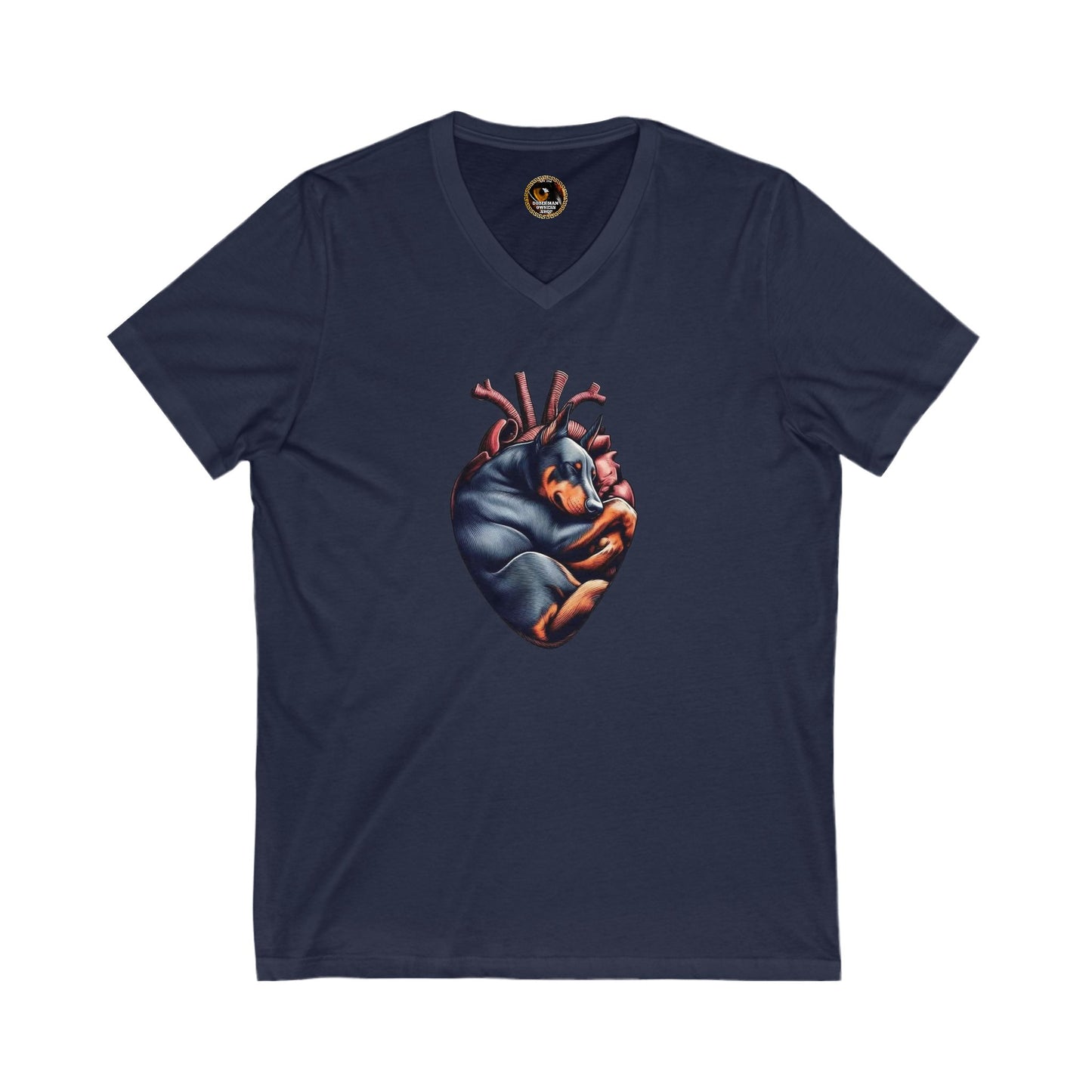 DTT Dobie Heart 1 Private Label Unisex Jersey Short Sleeve V-Neck Tee