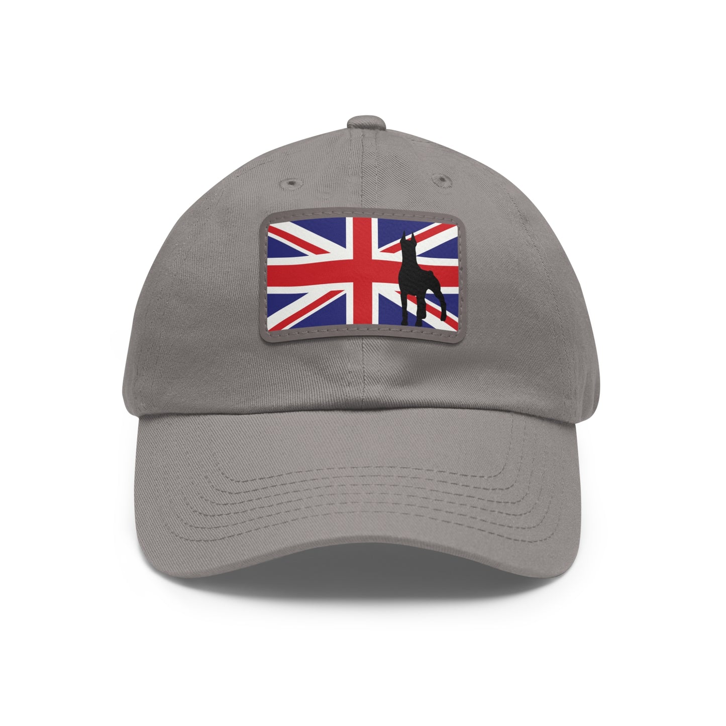 Doberman UK Protect 1 Dad Hat with Leather Patch (Rectangle)