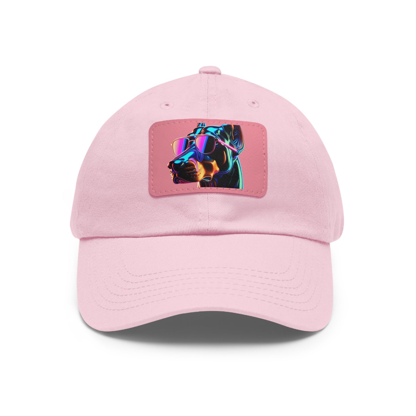 Doberman Stunna 1 Dad Hat with Leather Patch (Rectangle)