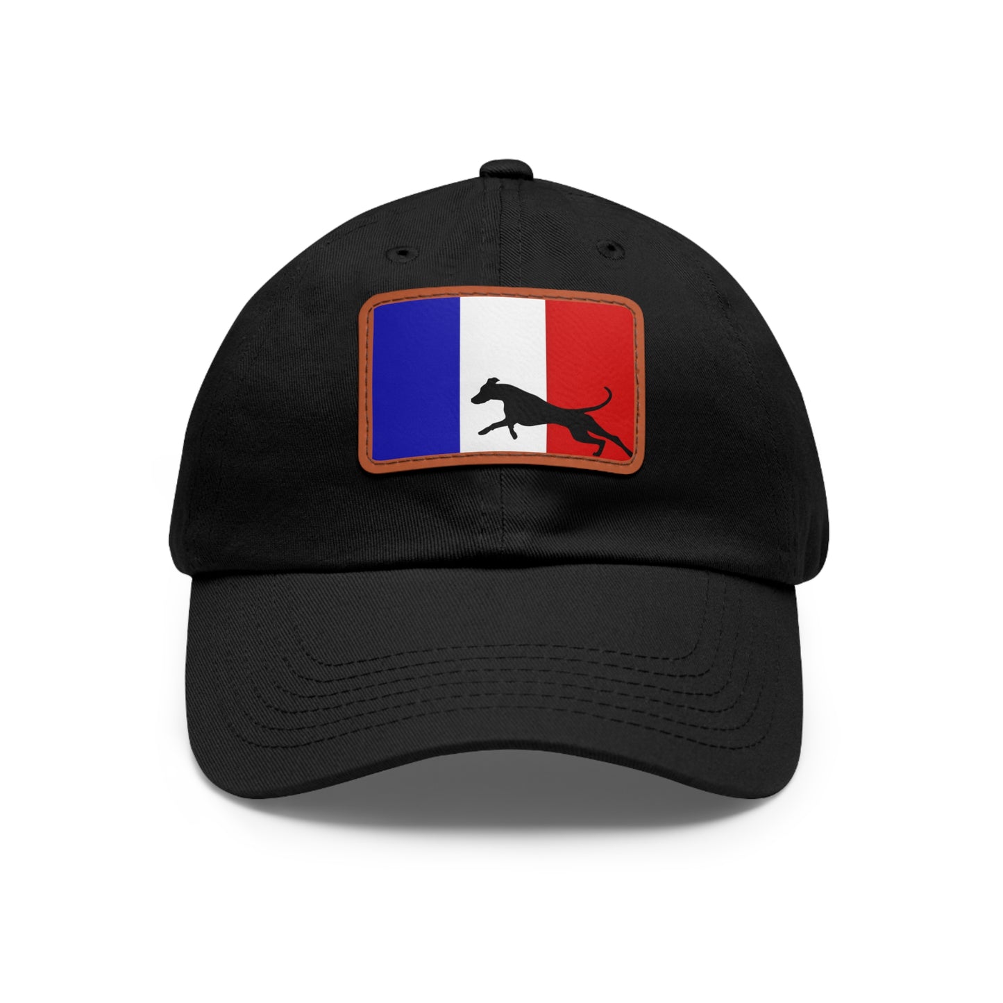 Doberman France Protect 2 Dad Hat with Leather Patch (Rectangle)