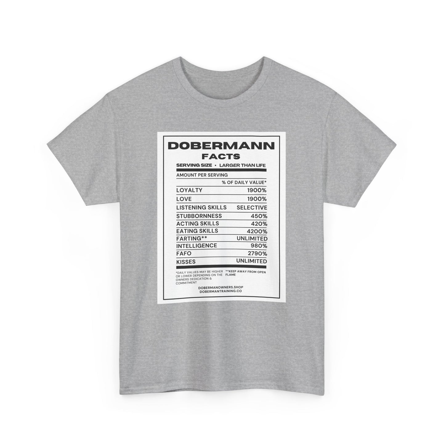 Dobermann Facts 2 Unisex Heavy Cotton Tee