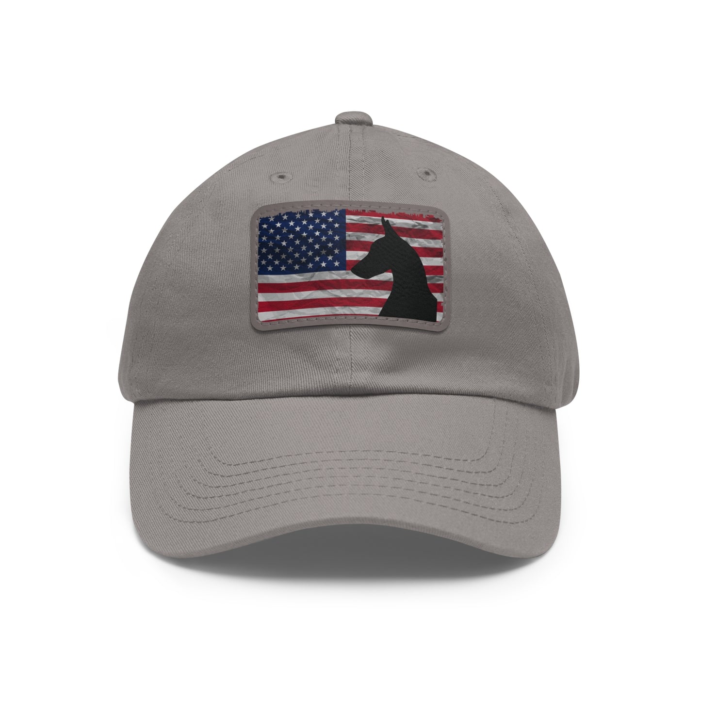 USA 1 Dad Hat with Leather Patch (Rectangle)