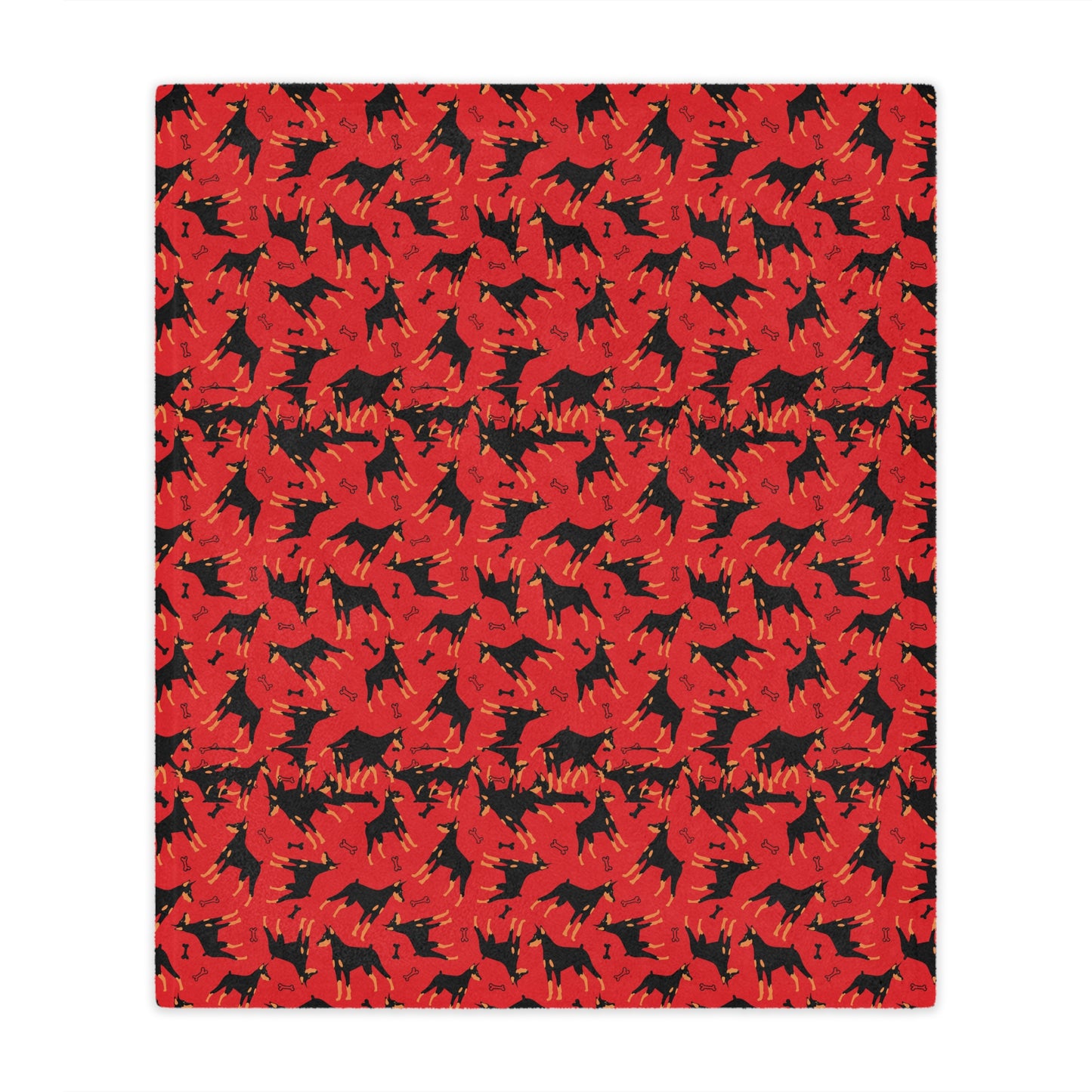 AOP Dobie 1 Minky Blanket, Soft Throw Blanket, Warm Plush Blanket