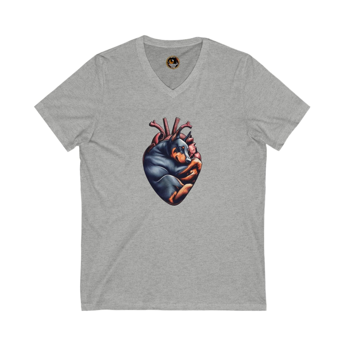 DTT Dobie Heart 1 Private Label Unisex Jersey Short Sleeve V-Neck Tee