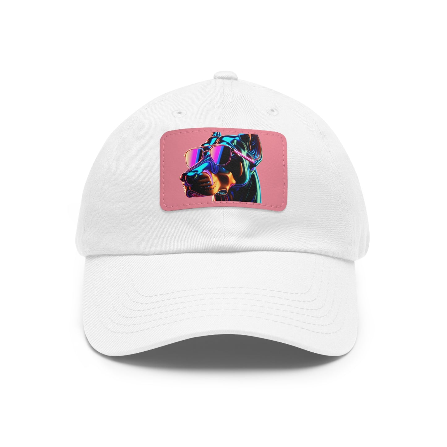 Doberman Stunna 1 Dad Hat with Leather Patch (Rectangle)